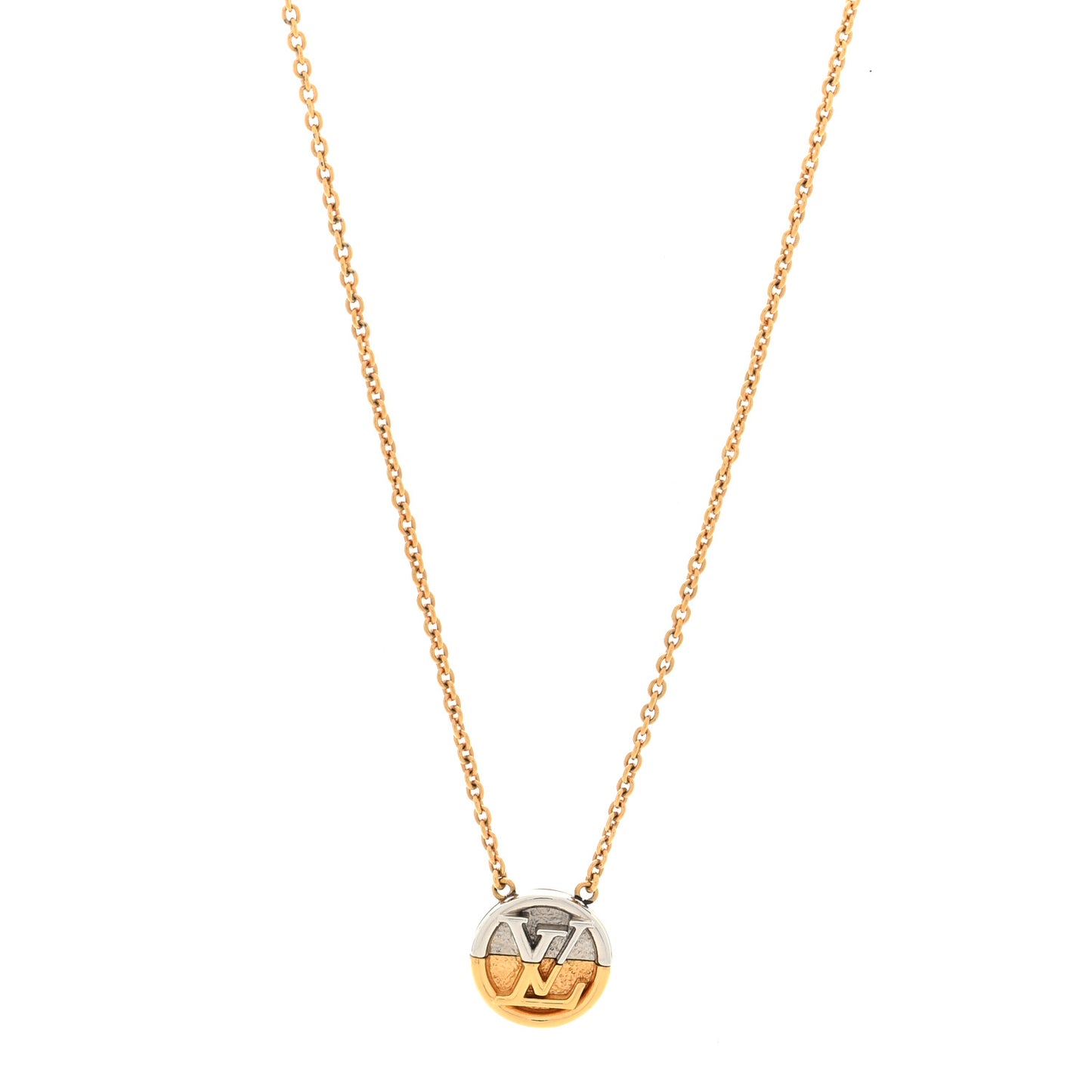 Metal L to V Necklace Gold Silver