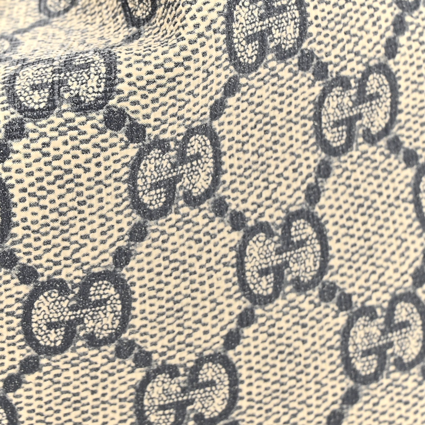 GG Supreme Monogram Textured Calfskin Web Small Attache Shoulder Bag Beige Blue
