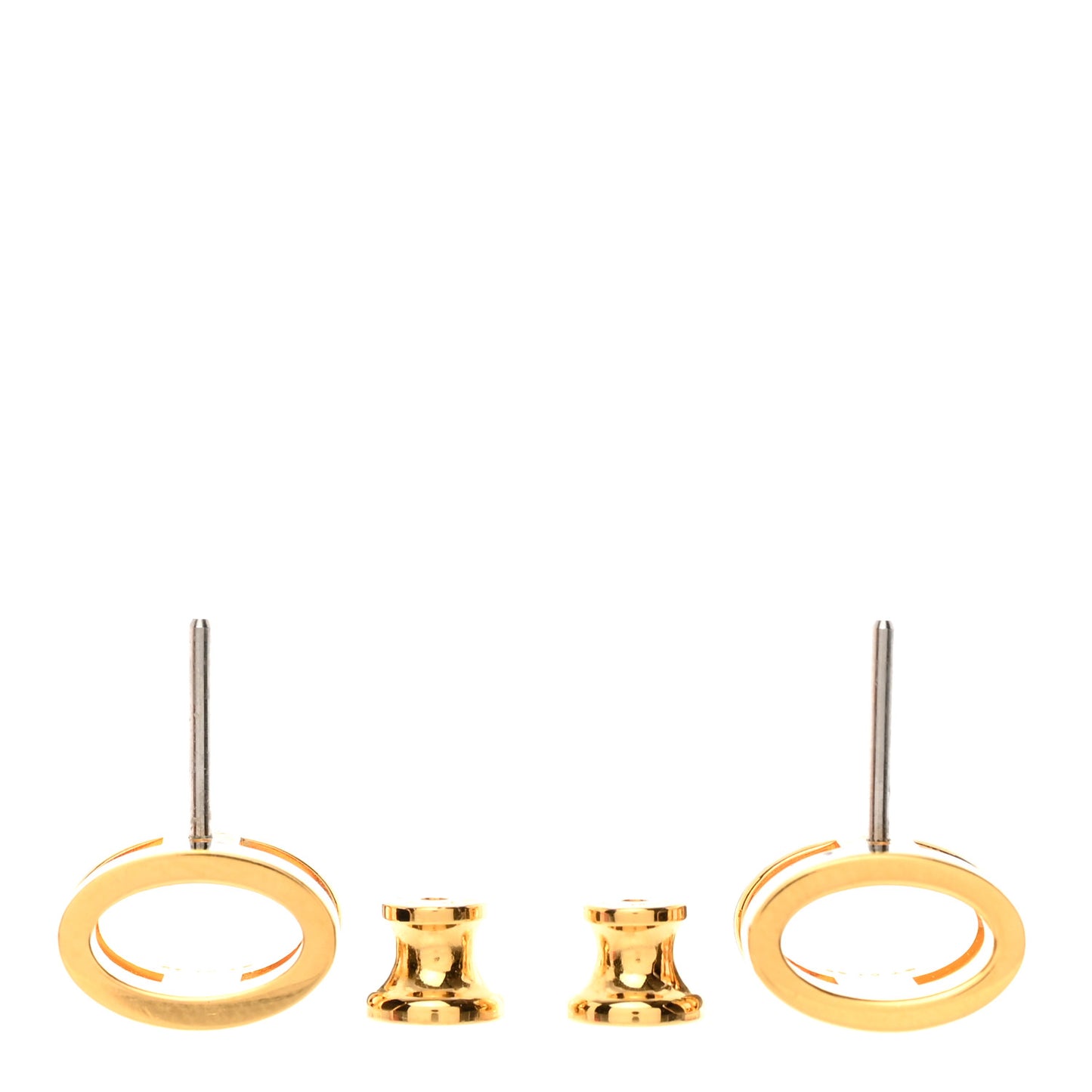 Gold Lacquered Pop H Earrings Black