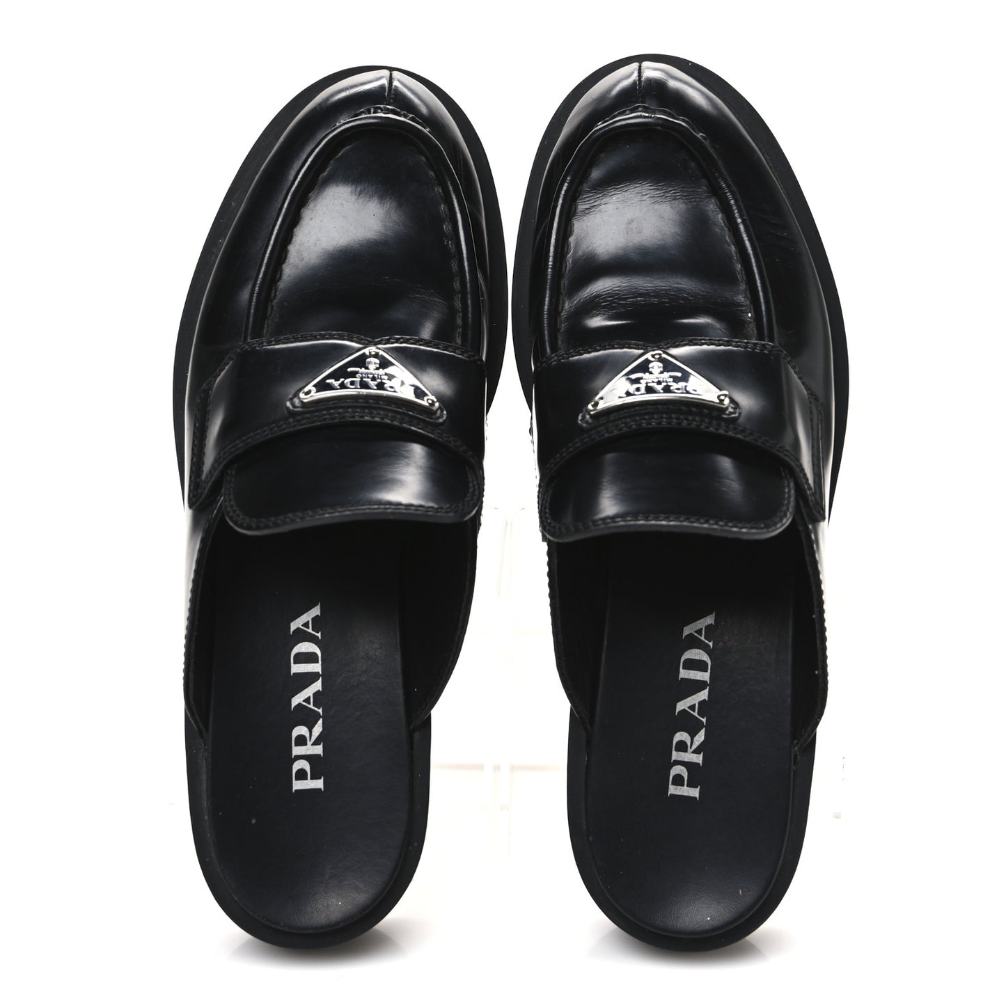 Spazzolato Triangle 40mm Loafer Mules 37.5 Black