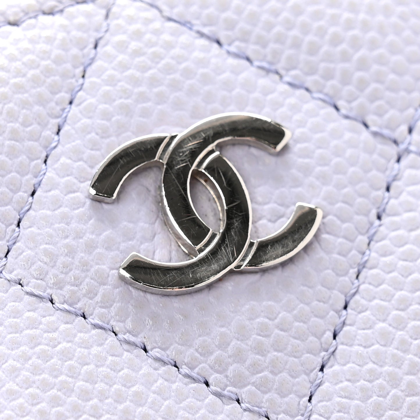 Caviar Quilted Medium Zip Around Wallet Light Purple