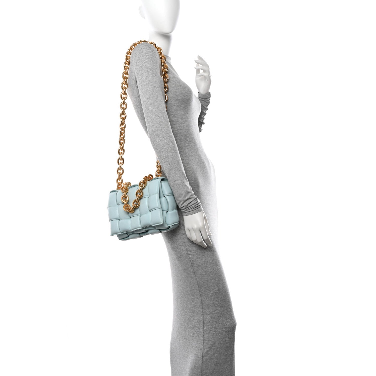 Bottega Veneta Lambskin Maxi Intreccio Padded Chain Cassette Crossbody Bag Spearmint 2 of 10