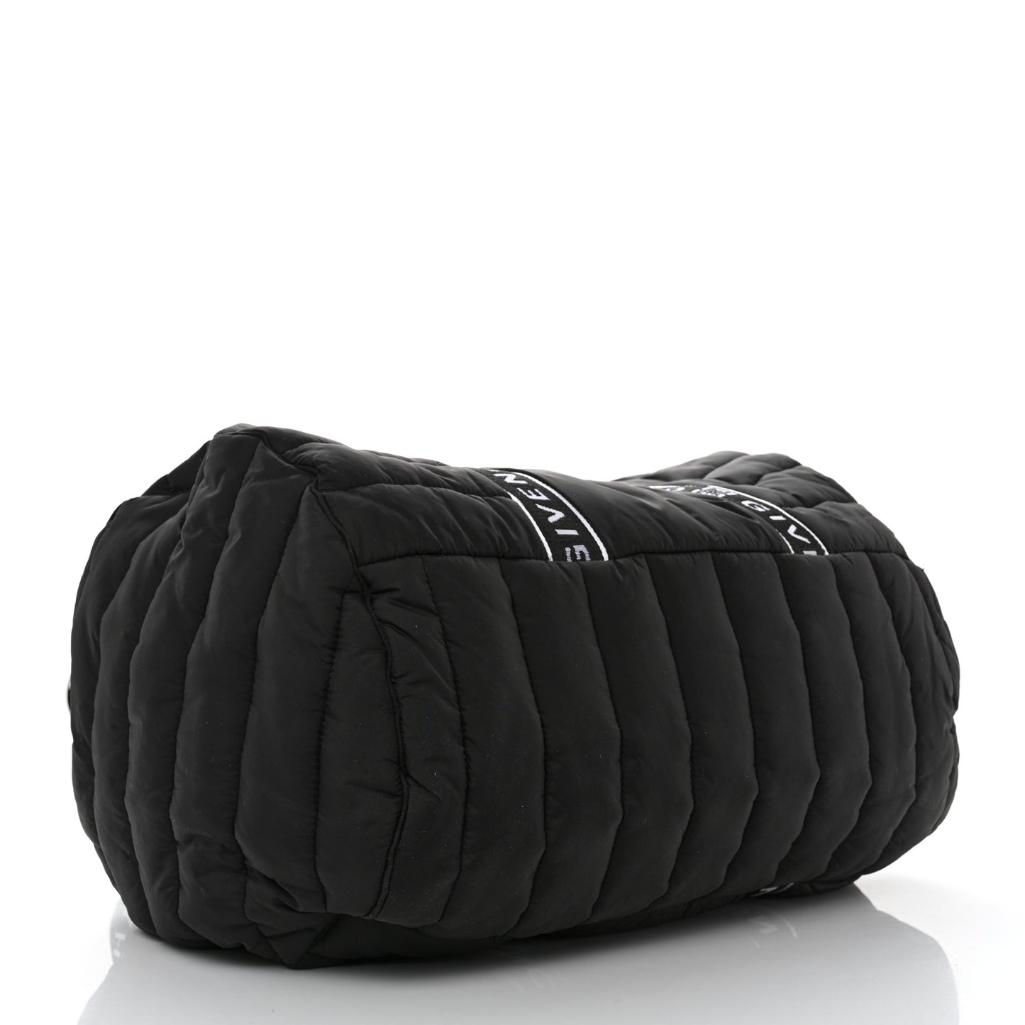 Padded Nylon Logo Diaper Bag Black