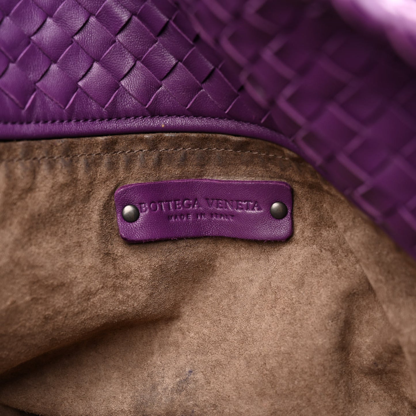 Nappa Intrecciato Large Cesta Tote Eggplant