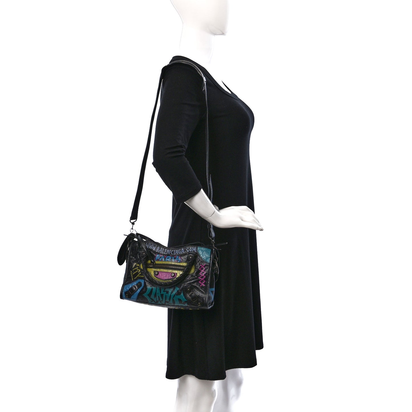 Agneau Arena Graffiti All Over Classic Hardware Mini City Black Multicolor