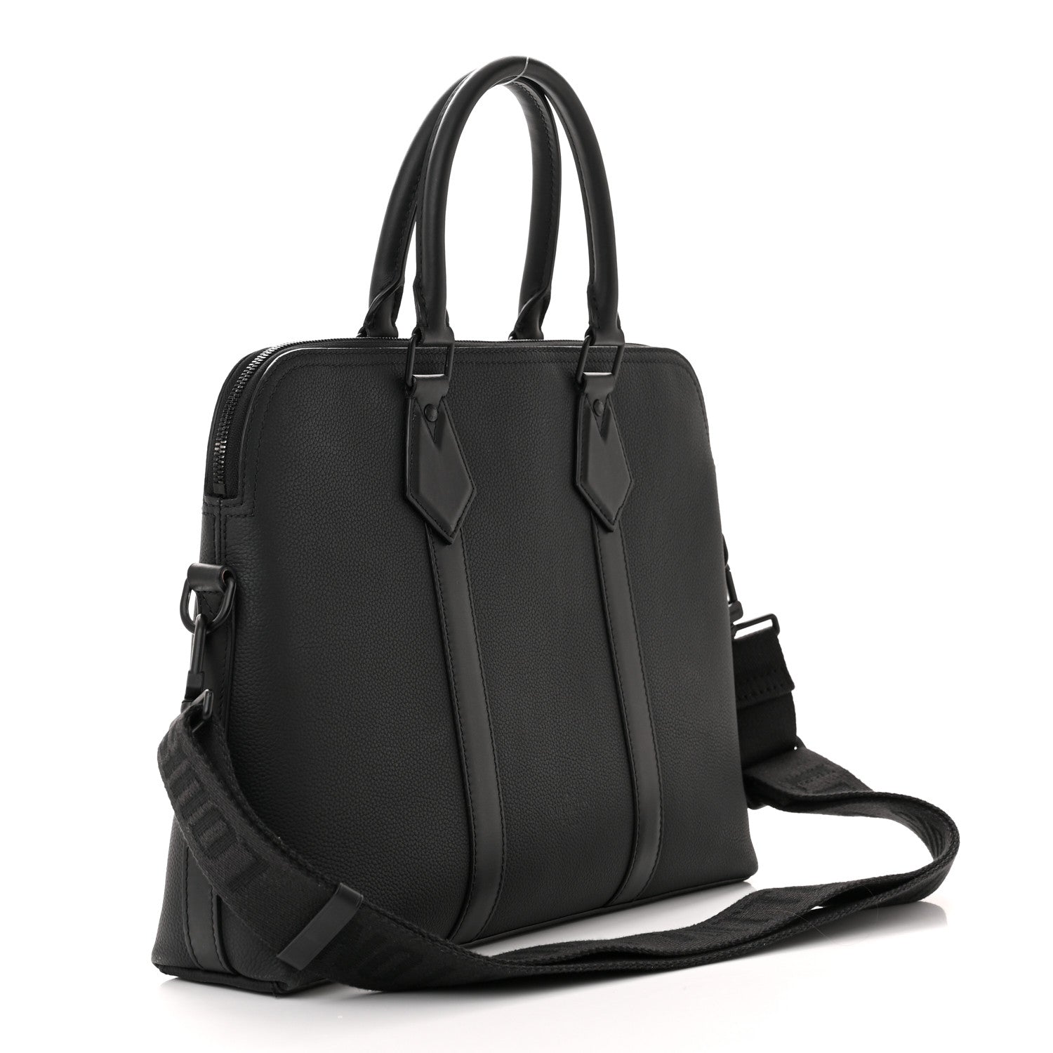 Louis Vuitton Calfskin Aerogram Takeoff Briefcase Black 3 of 12