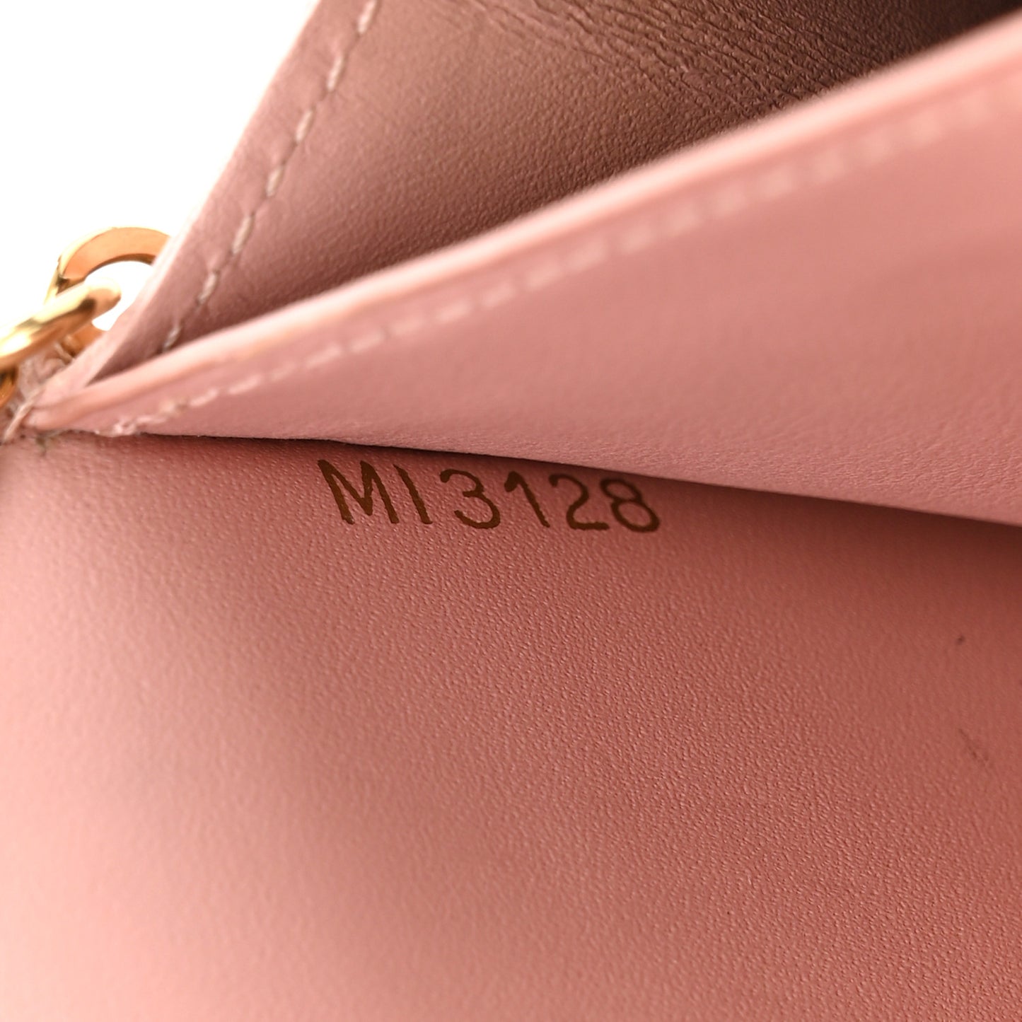 Damier Ebene Croisette Chain Wallet Rose Ballerine