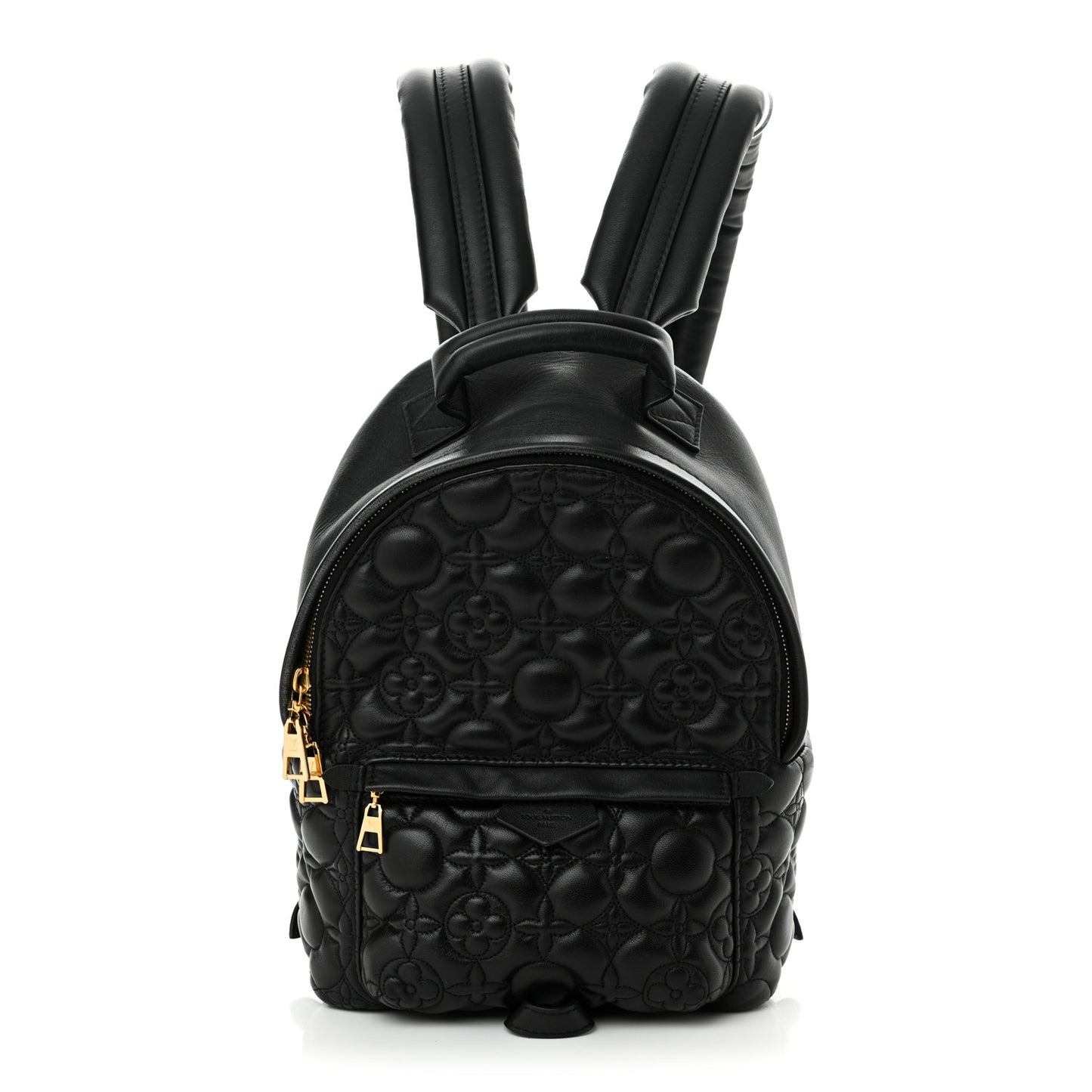 Lambskin Flower Quilted Palm Springs Backpack PM Black