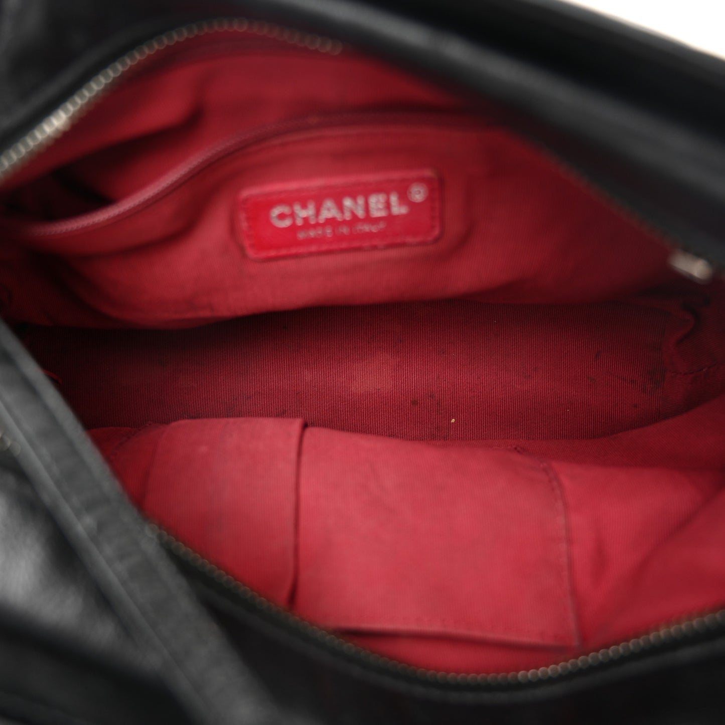 Aged Calfskin Quilted Small Gabrielle Logo Hobo Black