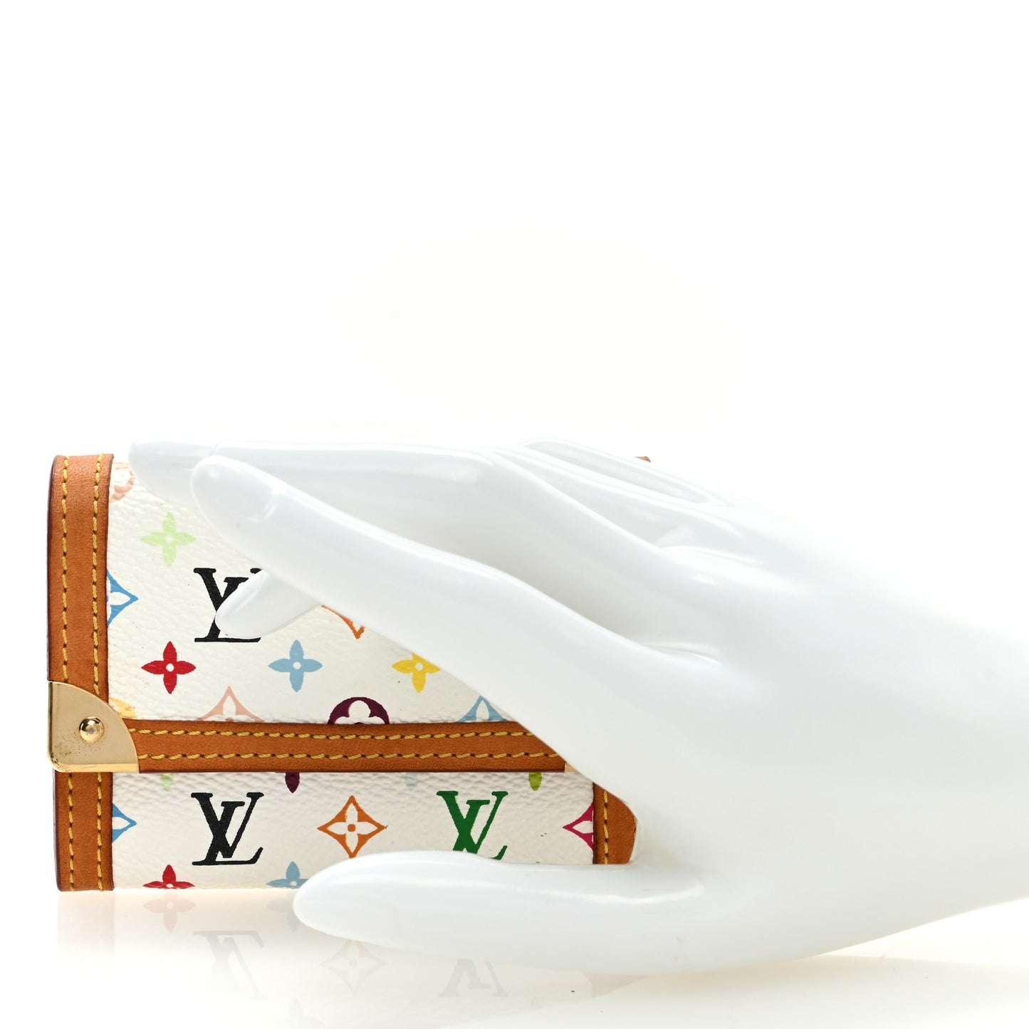Monogram Multicolor Porte-Monnaie Plat Coin Purse White