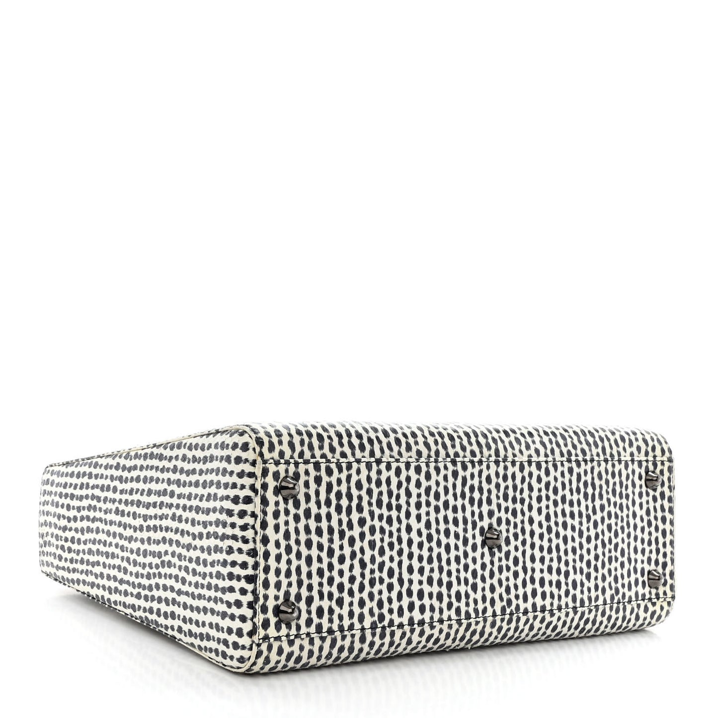 Snakeskin Large Lady Dior Black White