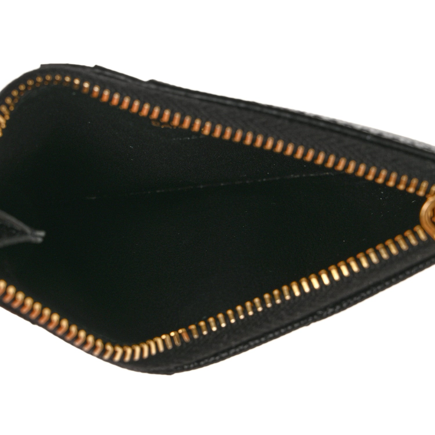 Saint Laurent Grain De Poudre Matelasse Chevron Monogram Fragments Zippered Card Case Black 5 of 8