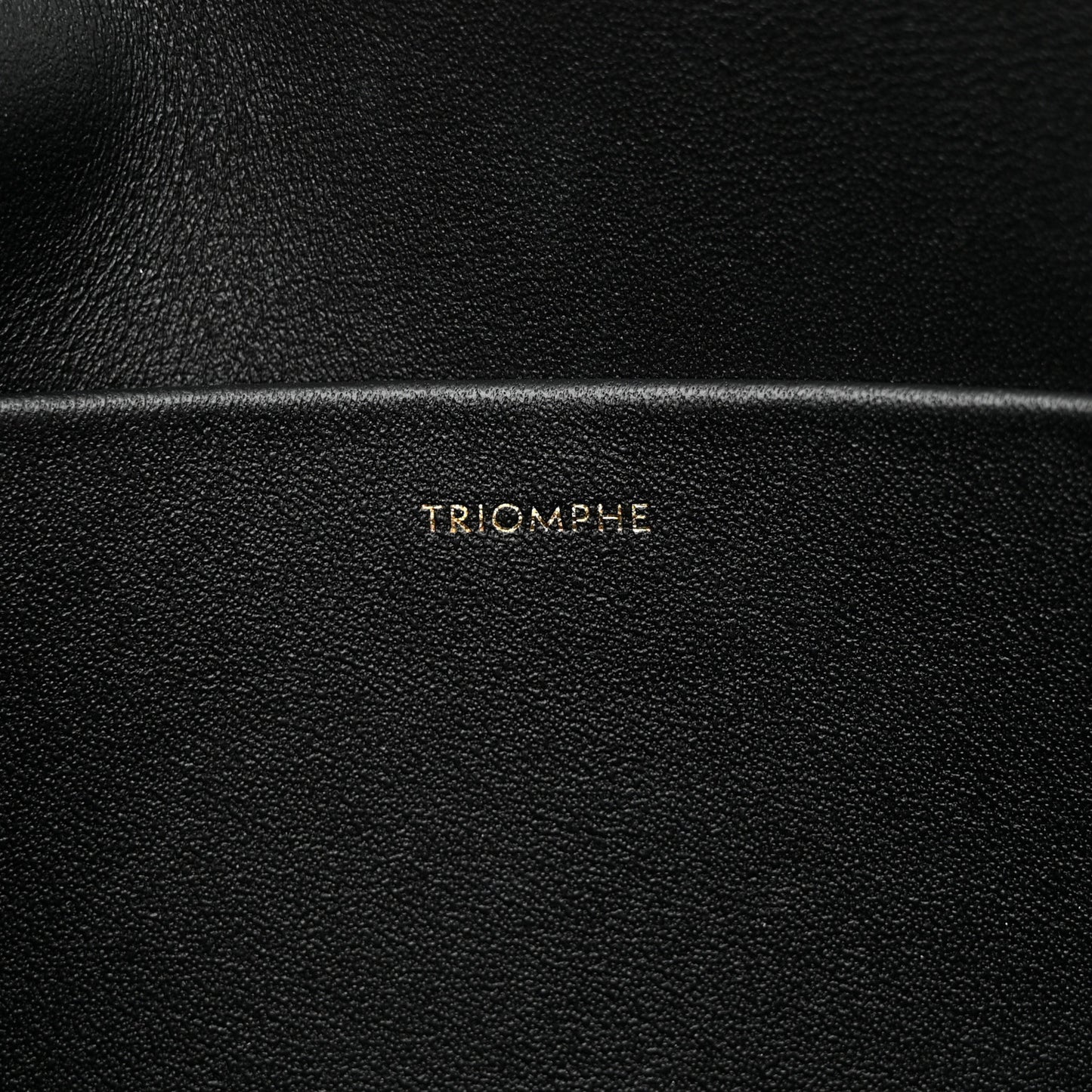Shiny Calfskin Triomphe Shoulder Bag Black