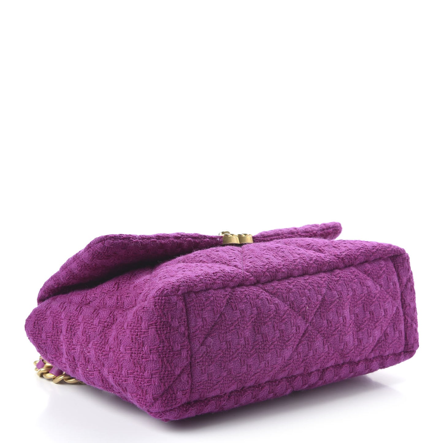 Tweed Quilted Large 19 Flap Purple