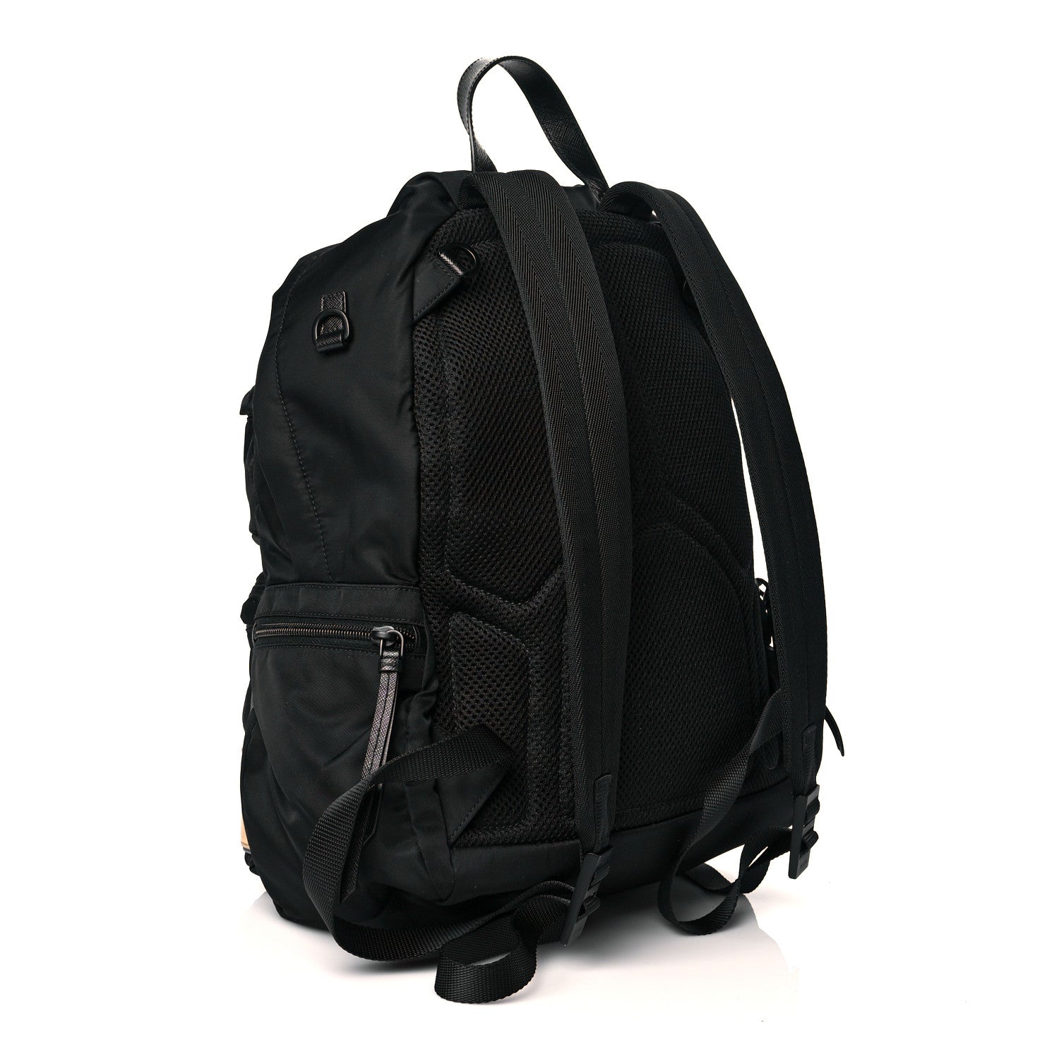 Prada Nylon Saffiano Flame Backpack Black 2 of 9