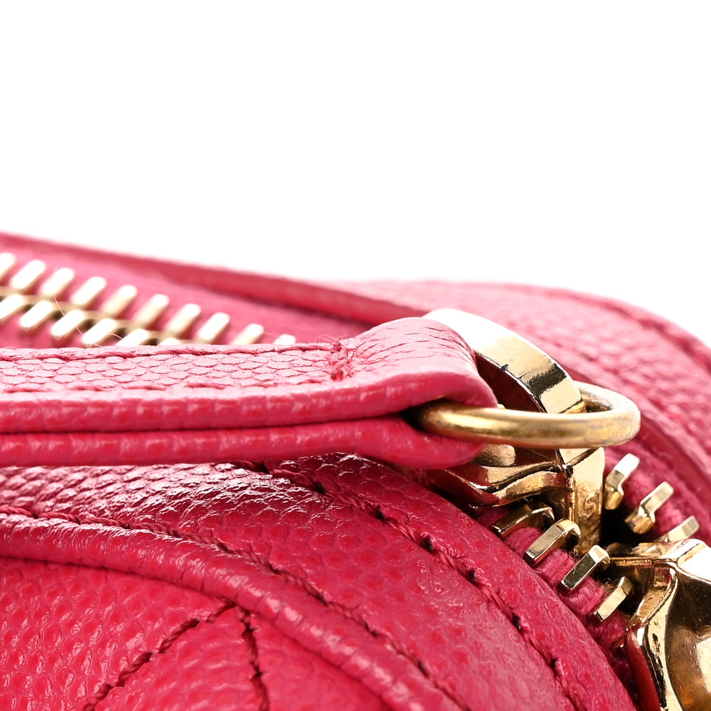 Caviar Quilted Small Fashion Therapy Bowling Bag Dark Pink