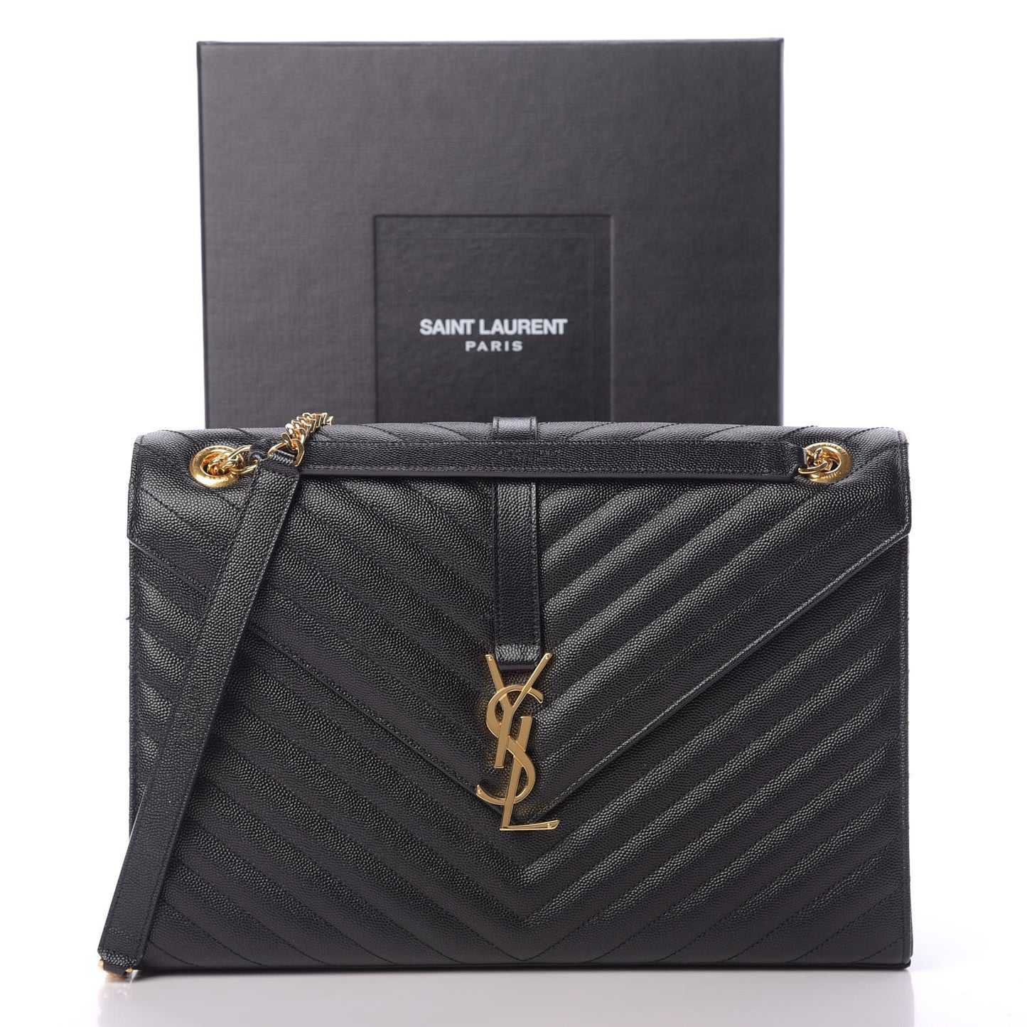 Grain De Poudre Matelasse Chevron Large Monogram Satchel Black