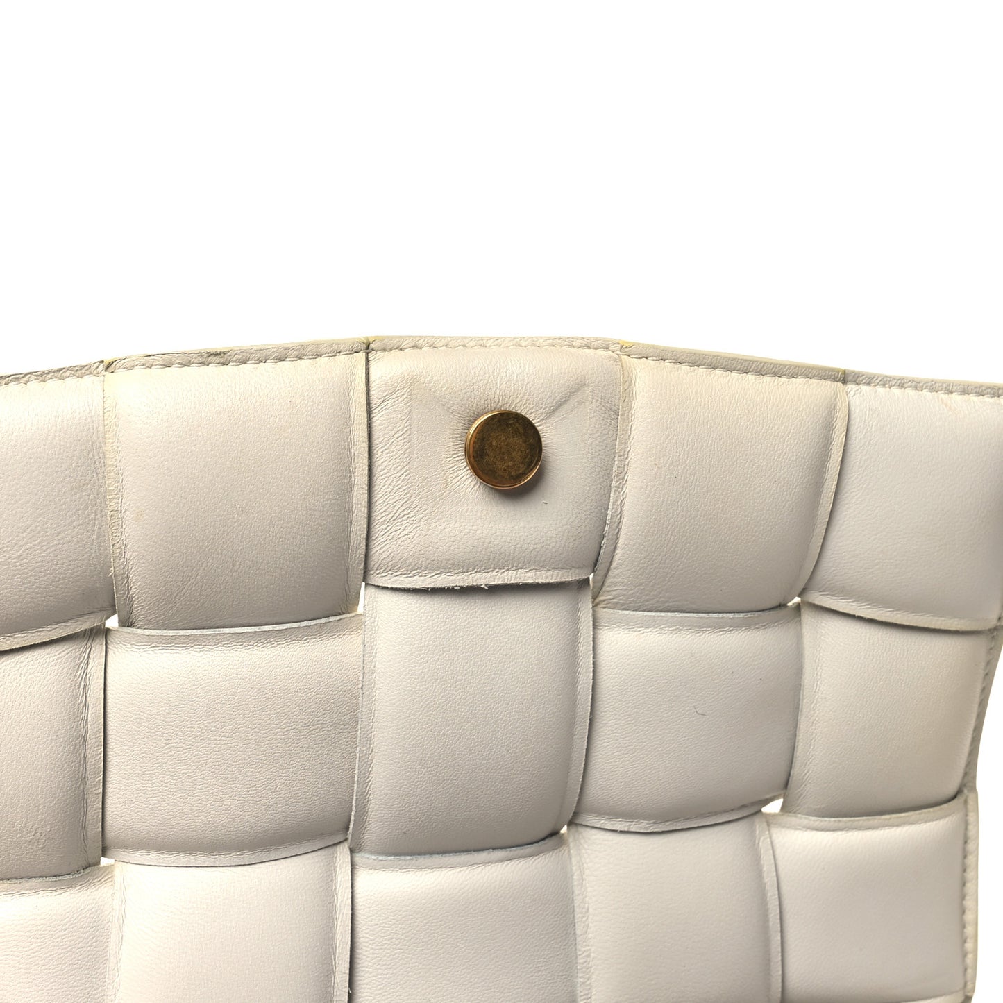 Lambskin Maxi Intreccio Padded Chain Cassette Crossbody Bag White