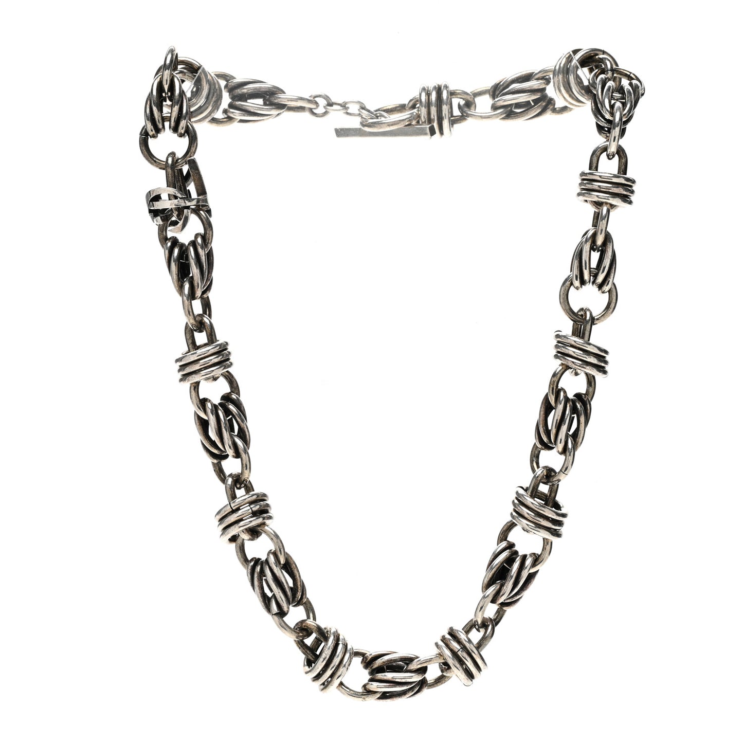 Chunky Chain Necklace Oxidized Silver