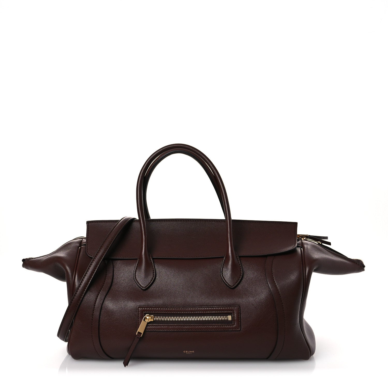 Celine Supple Shiny Lambskin Medium New Luggage Brick 1829326