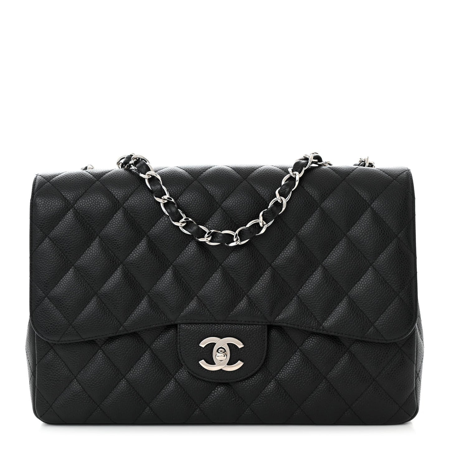 Caviar Quilted Jumbo Single Flap Black