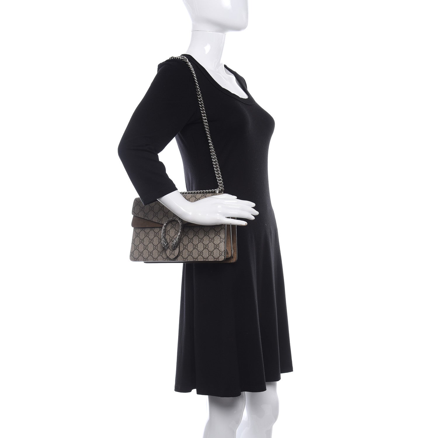 Gucci GG Supreme Monogram Small Dionysus Shoulder Bag Taupe 2 of 9