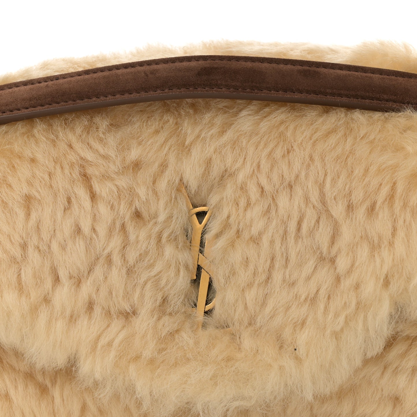 Shearling Calypso Crossbody Crema Naturel Dark Cigar