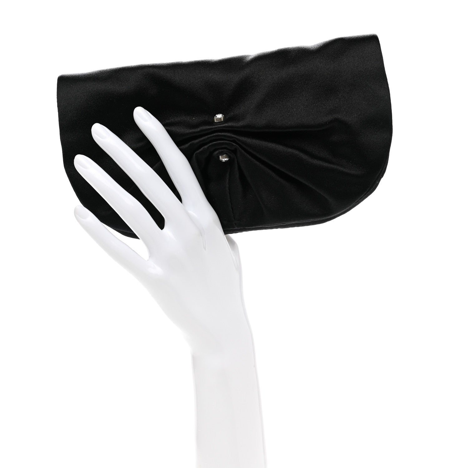 Saint Laurent Satin Crystal Evening Clutch Black 2 of 7