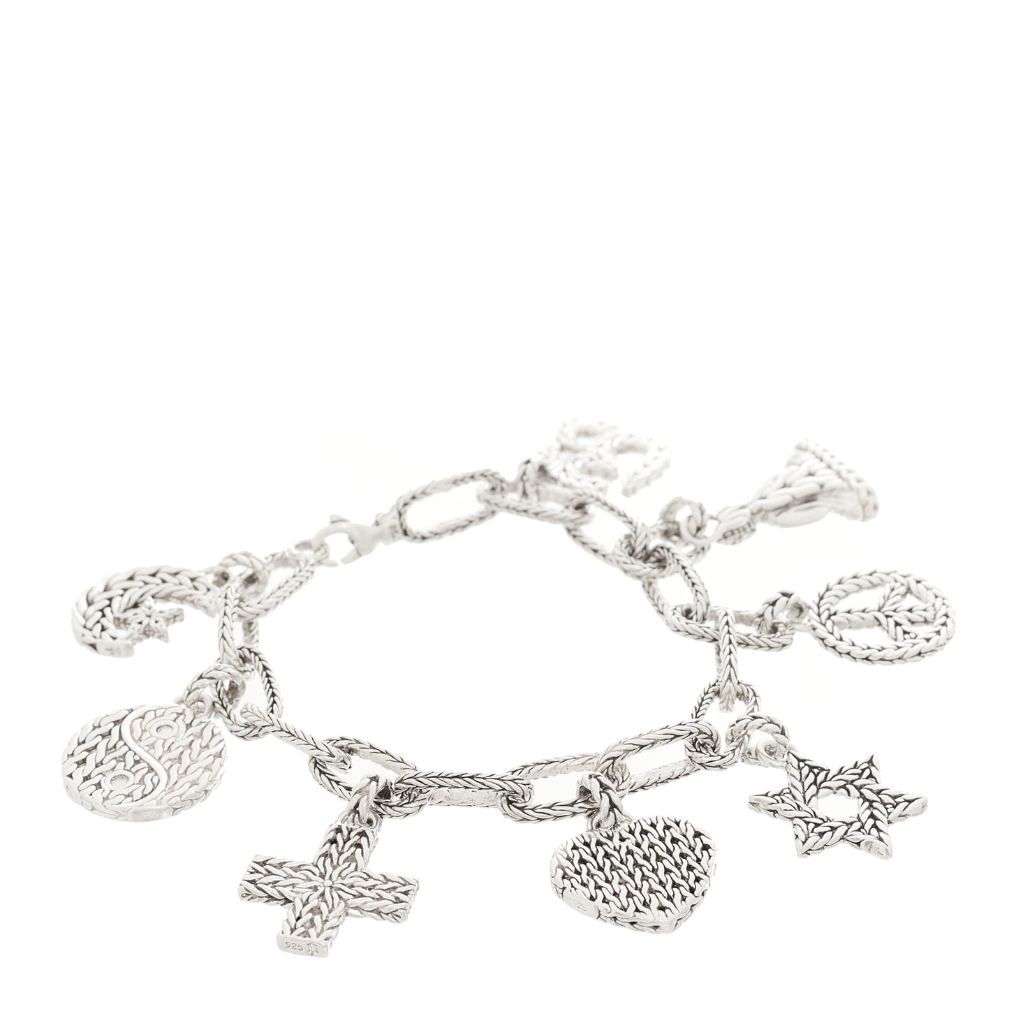 Sterling Silver 8 Charm Bracelet