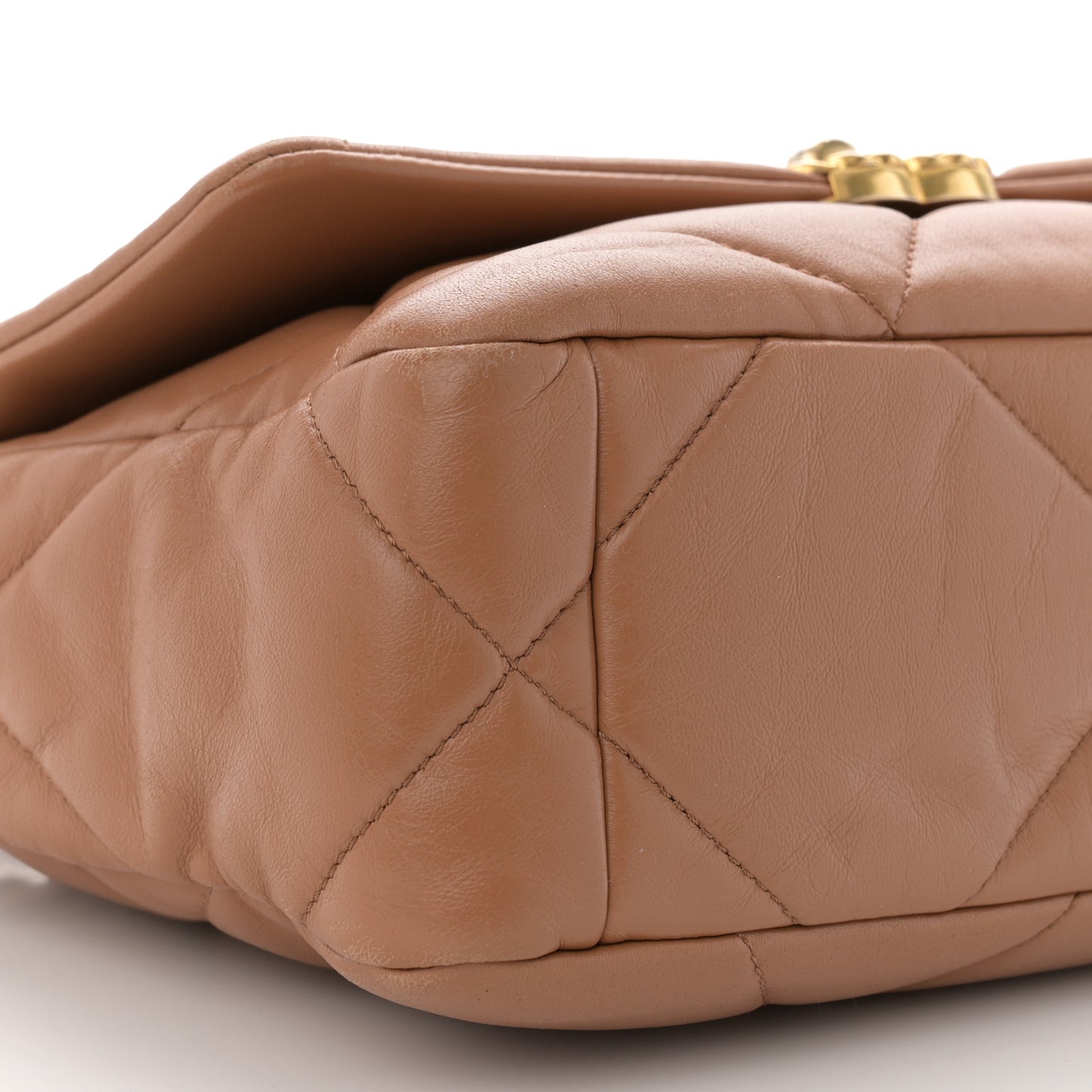 Lambskin Quilted Medium Chanel 19 Flap Brown