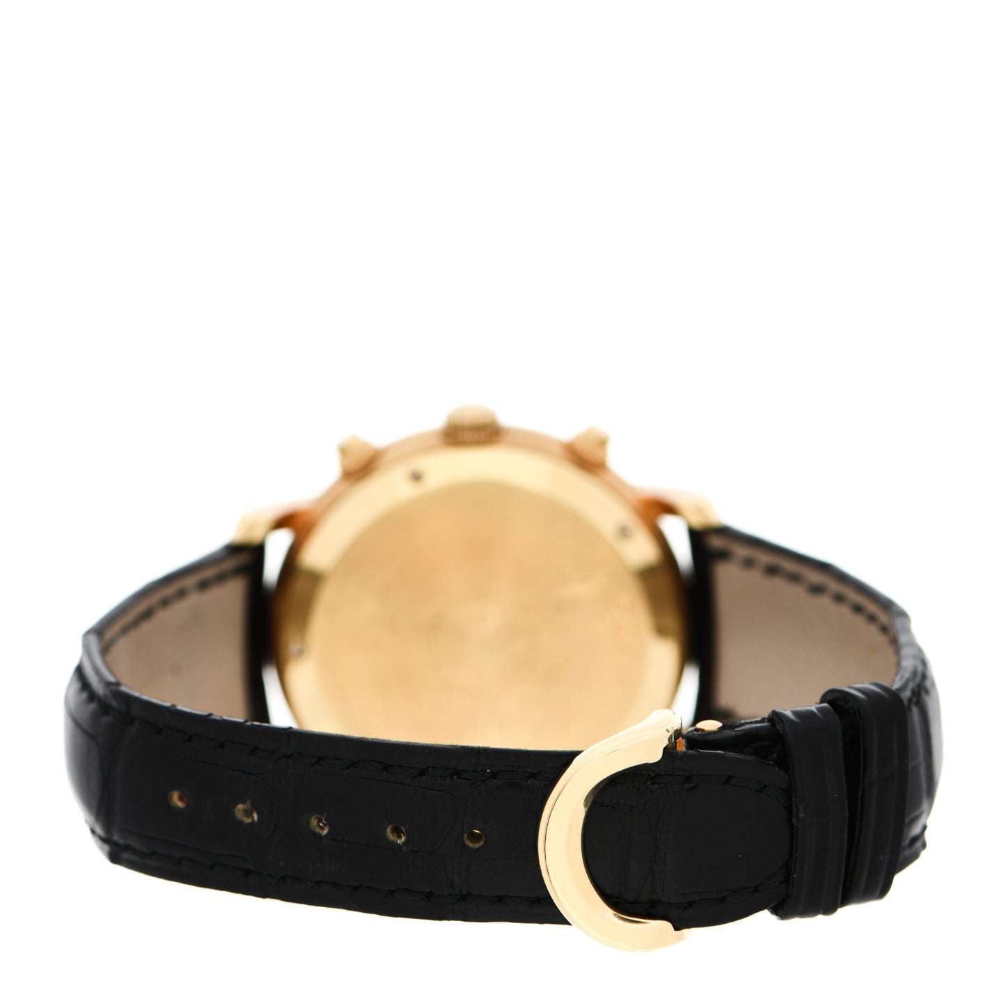 18K Yellow Gold Alligator 41mm Jules Audemars Automatic Watch Black 25859BA