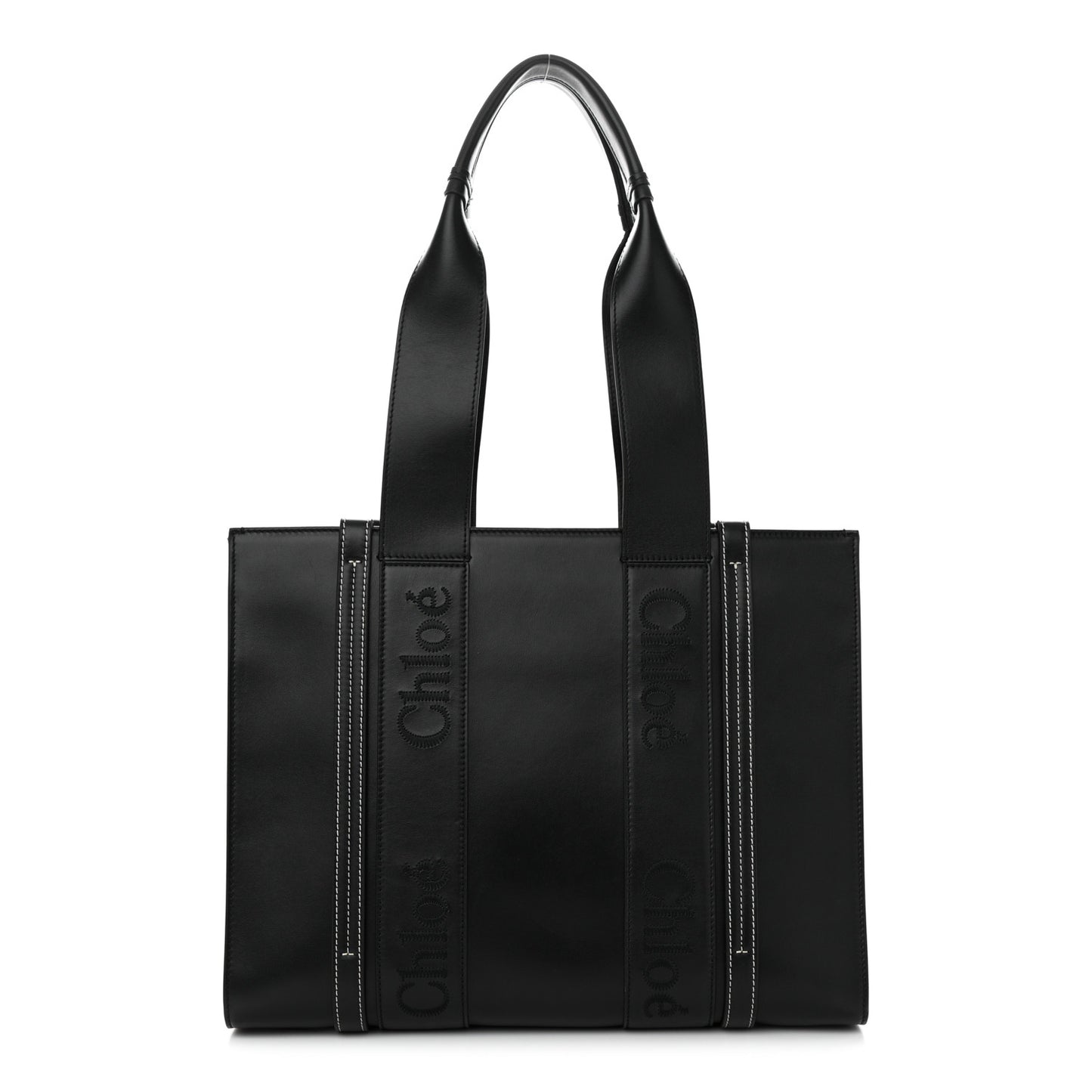 Calfskin Medium Woody Tote Black