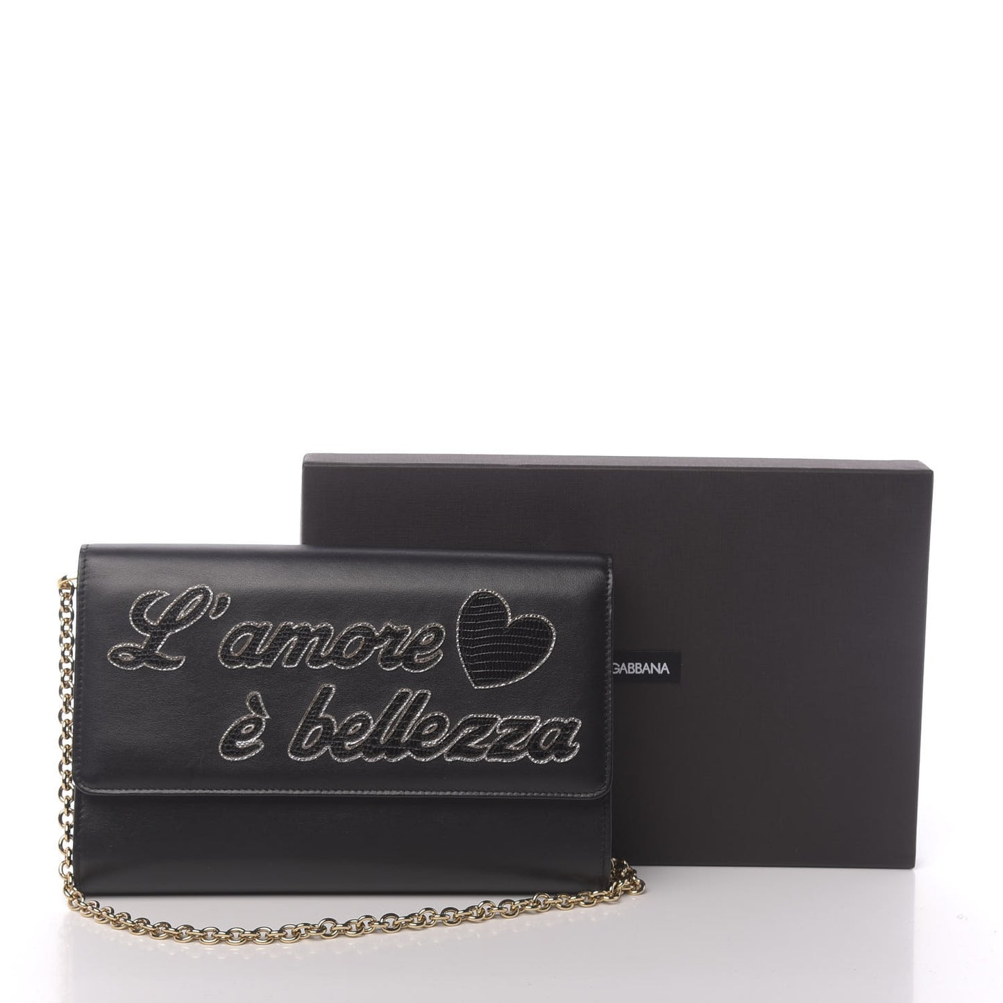 L'Amore Bellezza Chain Wallet Black