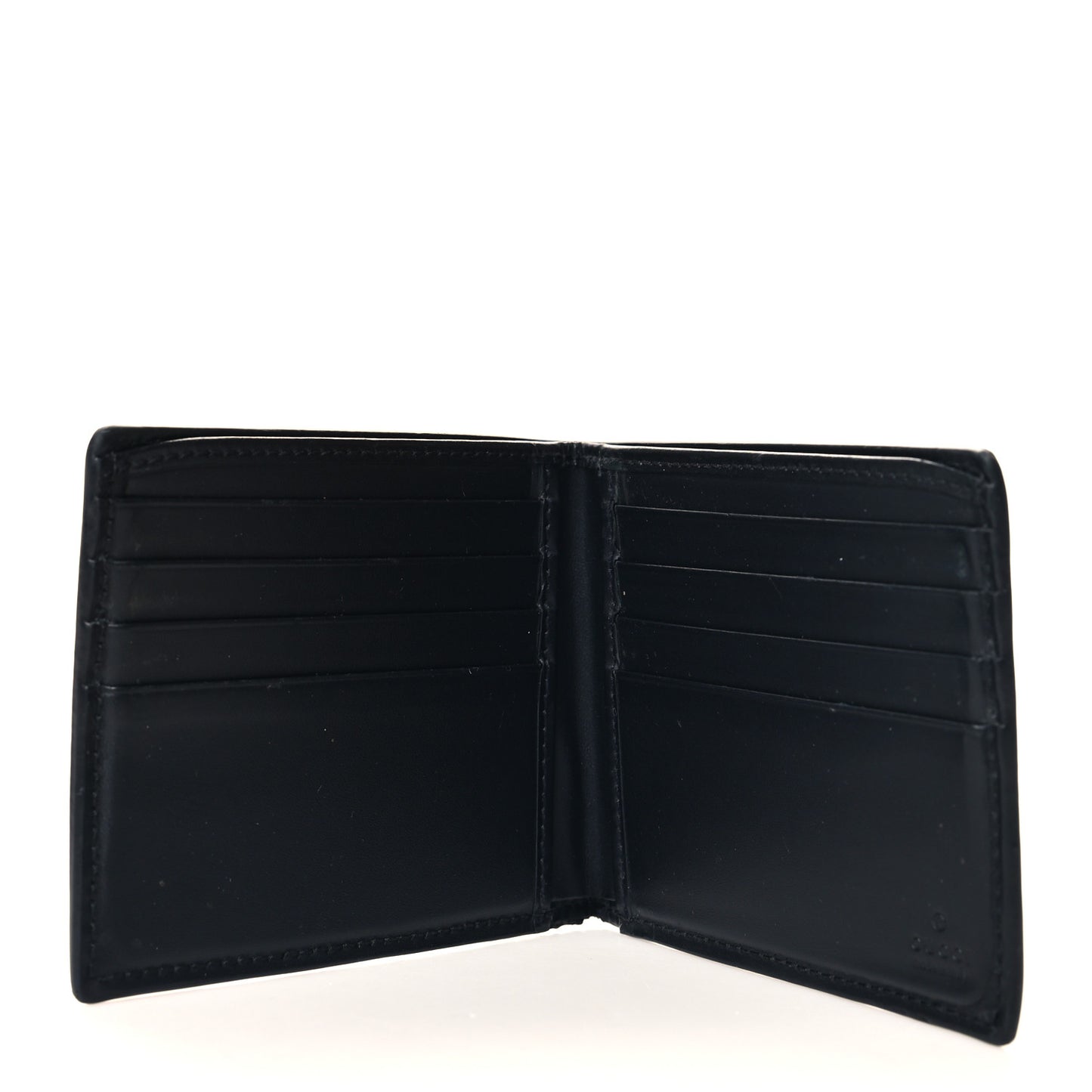 GG Supreme Monogram Selleria Calfskin Web New Web Bi-Fold Wallet Black