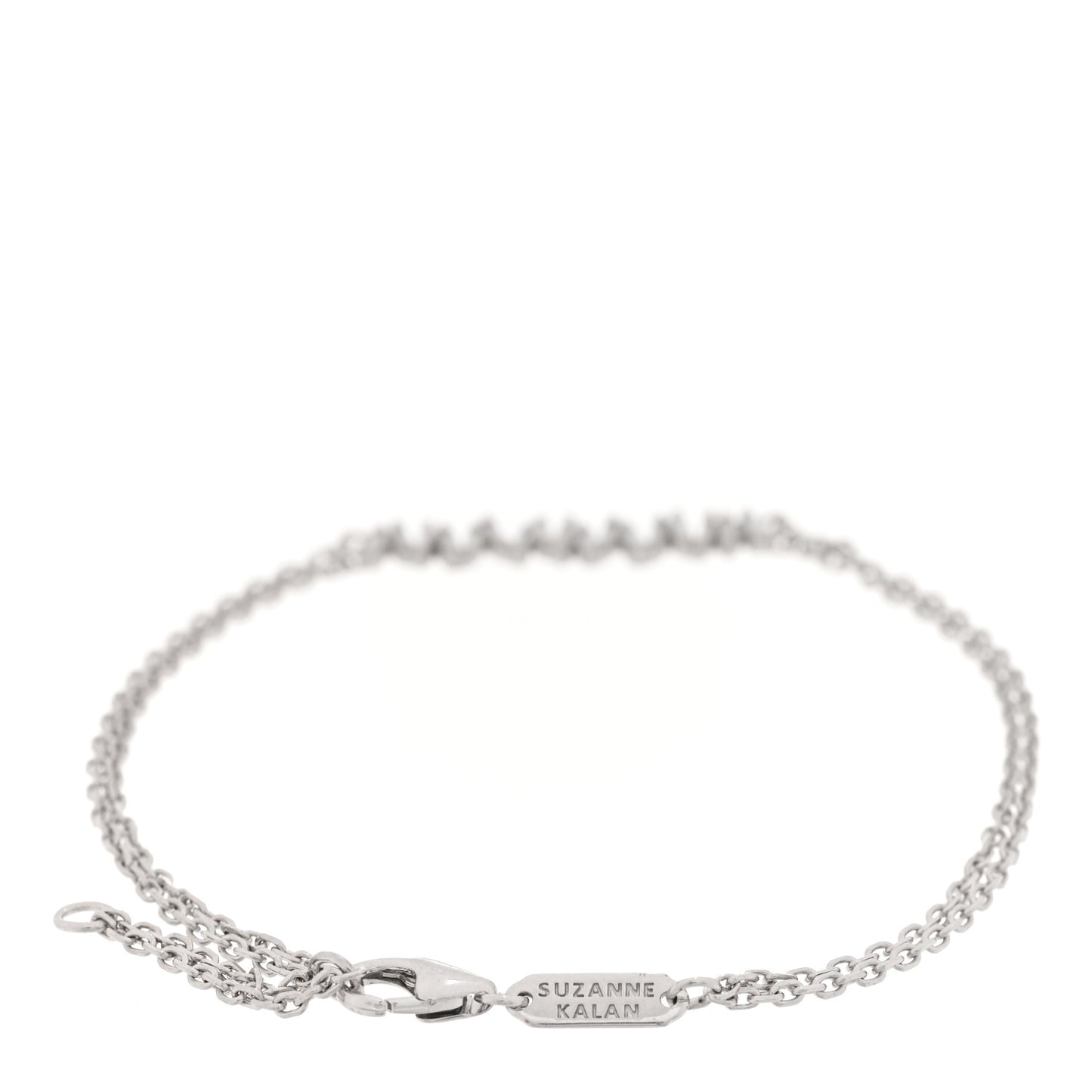 18K White Gold Diamond Classic Bar Bracelet