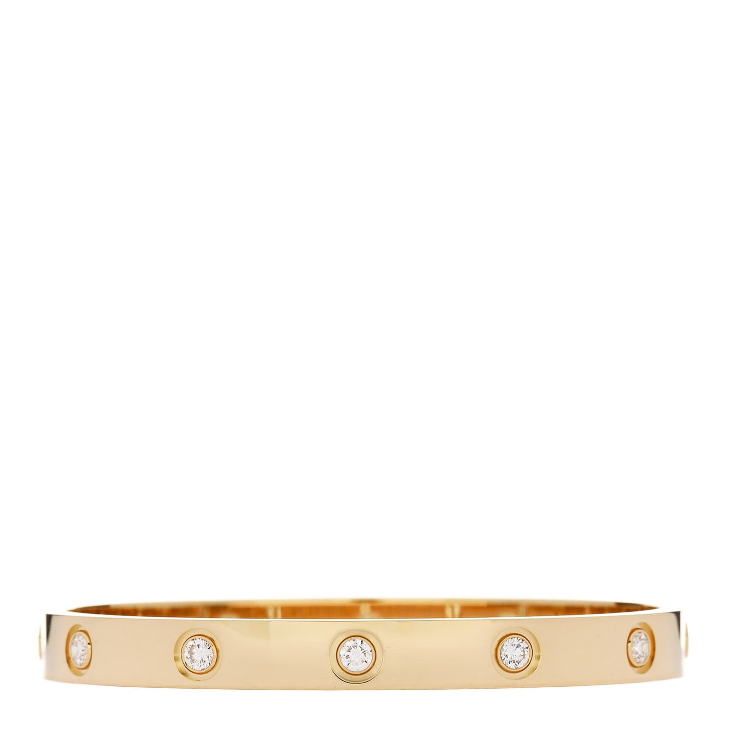 18K Yellow Gold 10 Diamond LOVE Bracelet 16