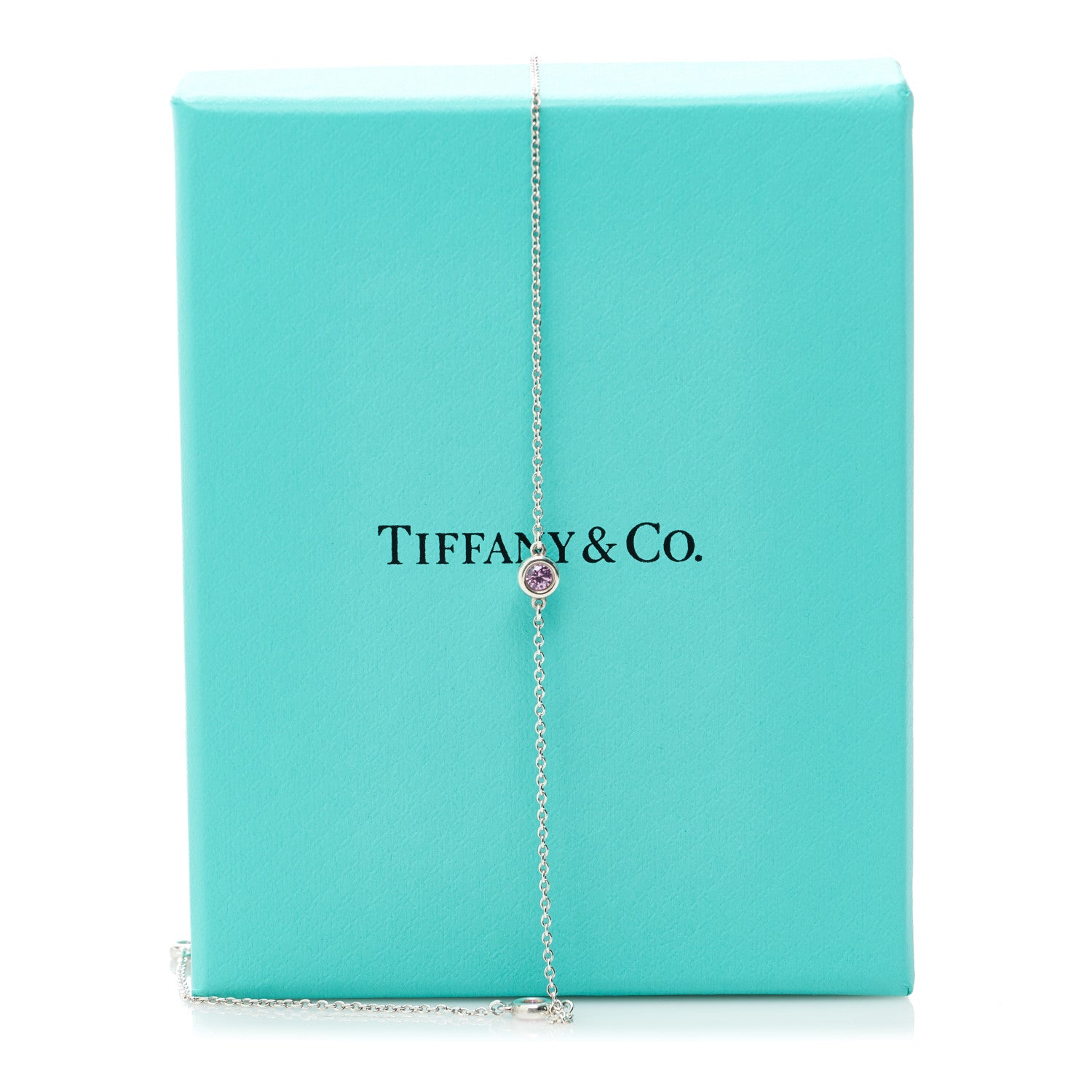 Tiffany Sterling Silver Pink Sapphire Elsa Peretti Color By The Yard 3 Station Necklace 6 of 6