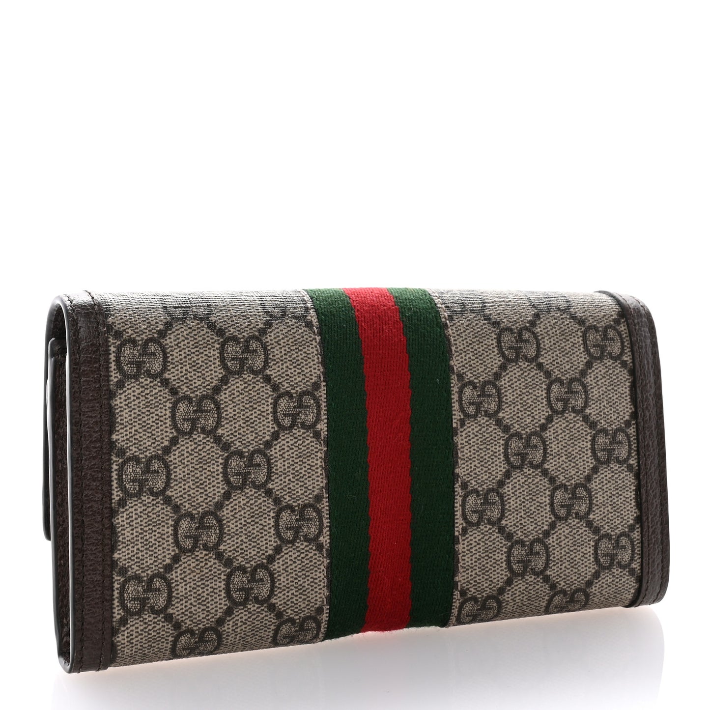 GG Supreme Monogram Web Ophidia Continental Wallet Brown