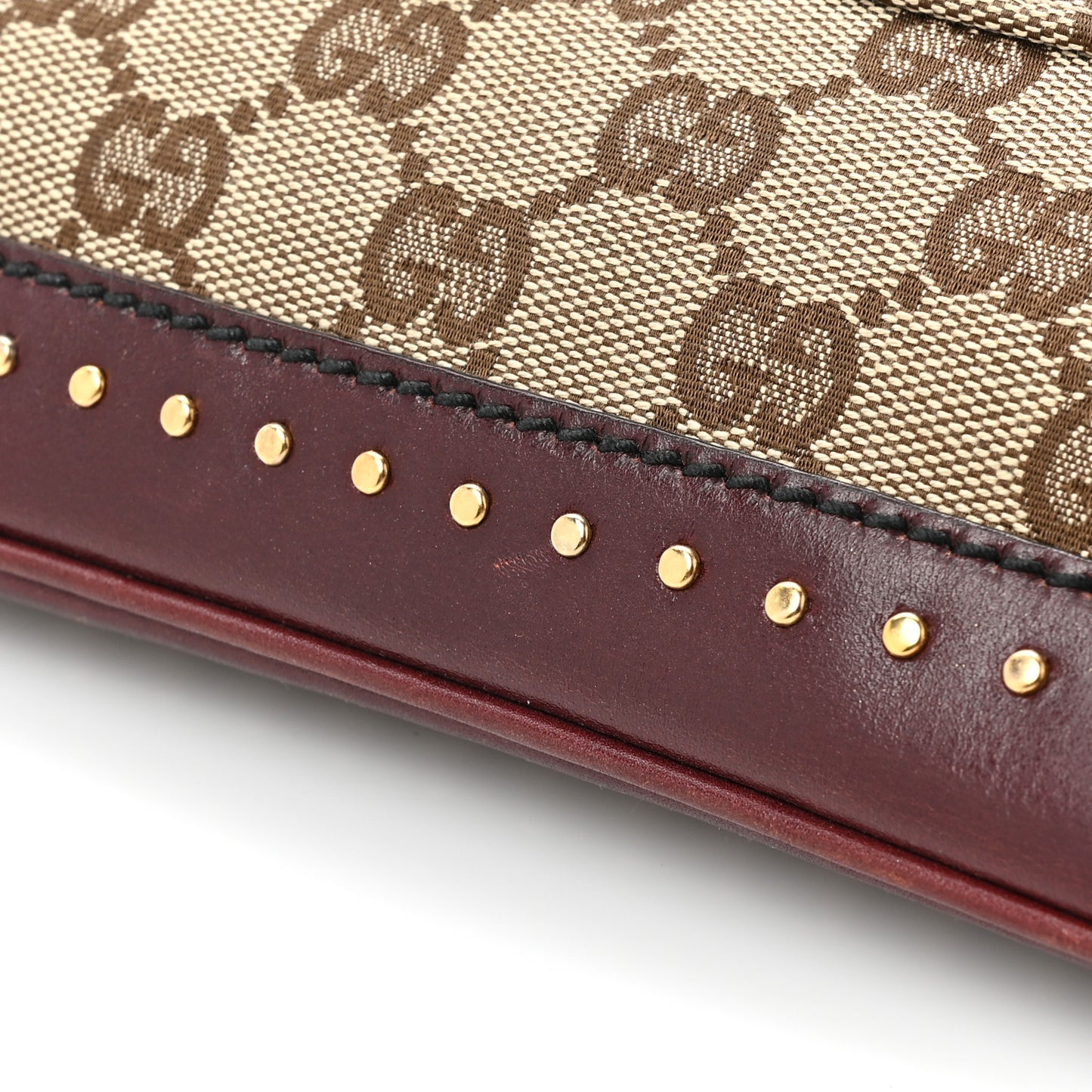 Monogram Studded Horsebit Clutch Bordeaux