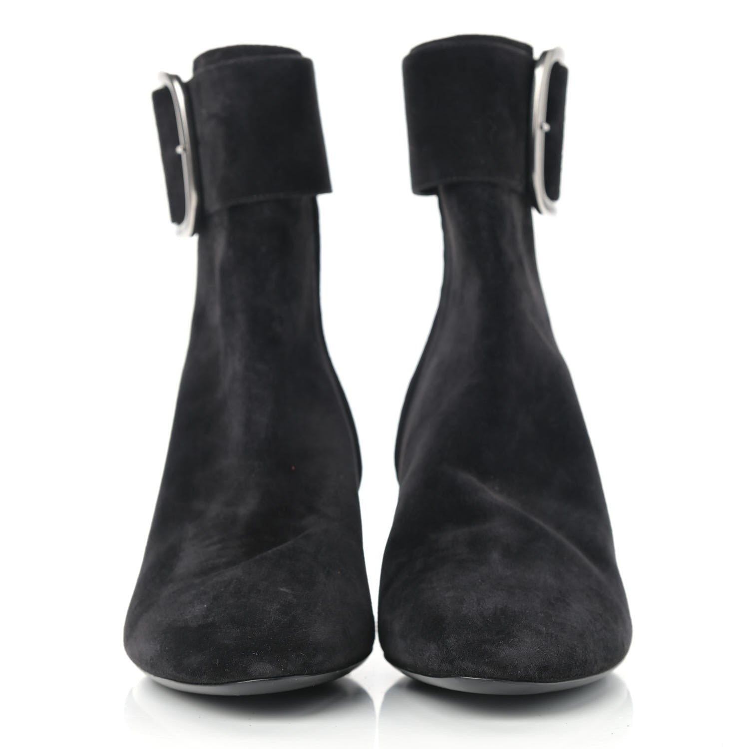 Saint Laurent Suede Joplin 50 Buckle Booties 38 Black 2 of 8