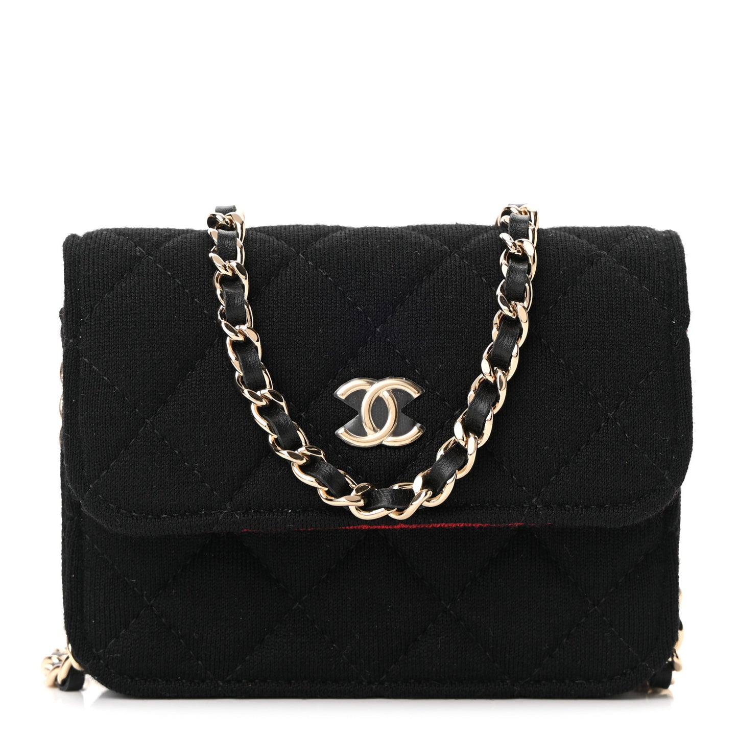 Jersey Quilted Micro Mini Flap Black