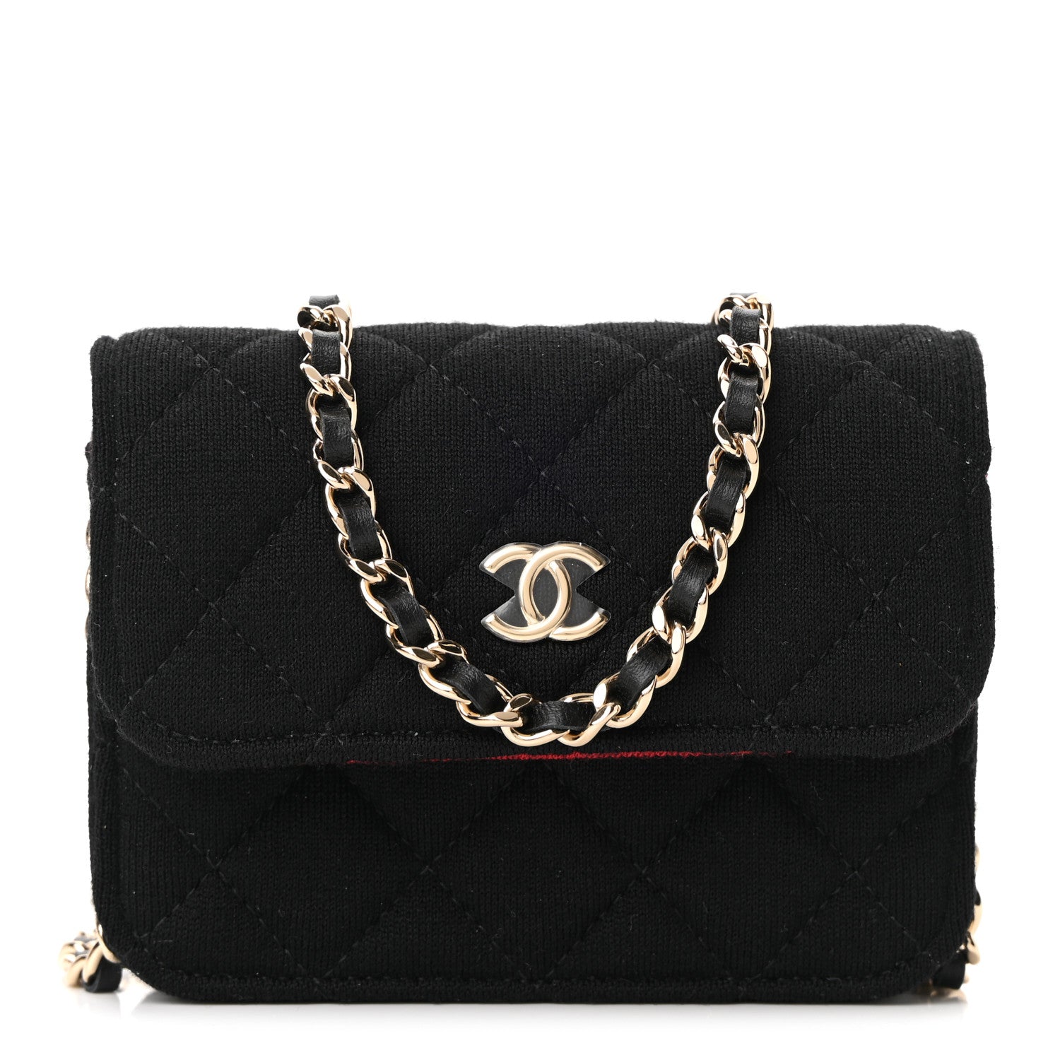 Chanel Jersey Quilted Micro Mini Flap Black 1 of 11