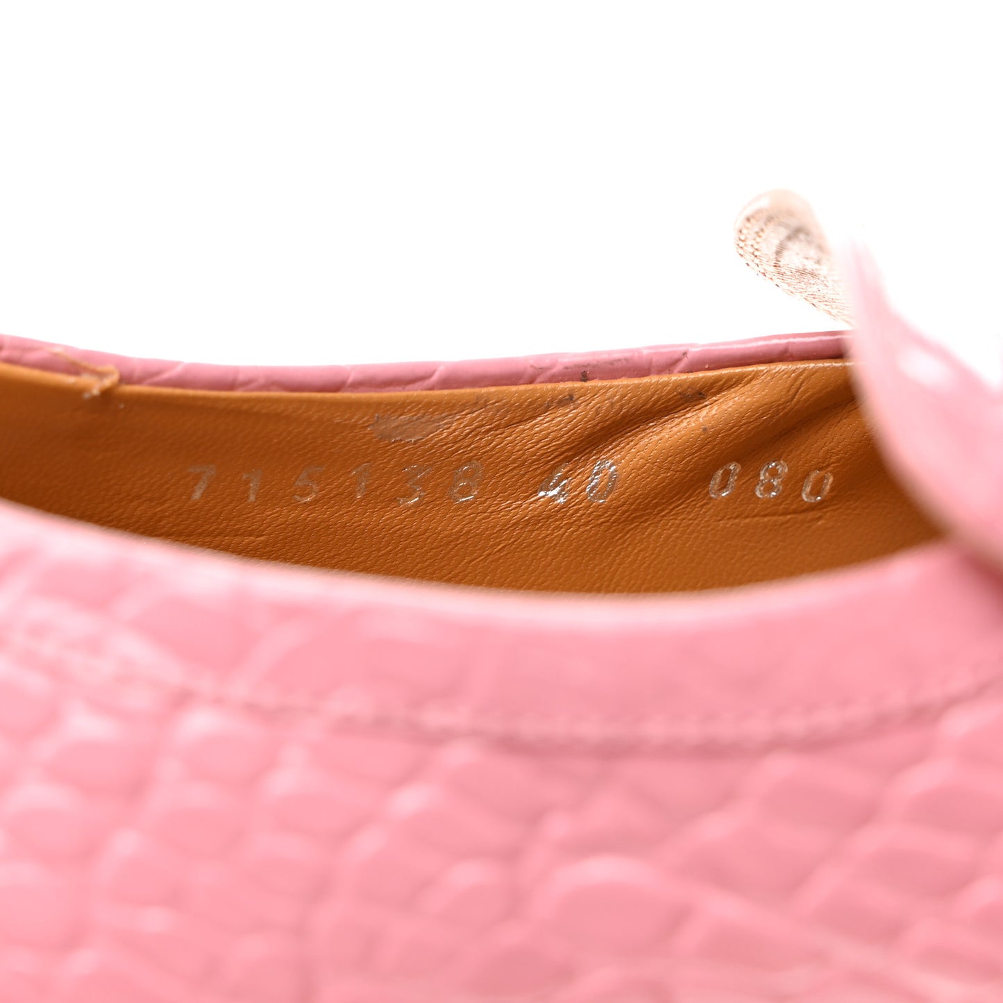 Croco Calf Lux Granada Kid Horsebit Platform Loafers 40 Butterfly Pink