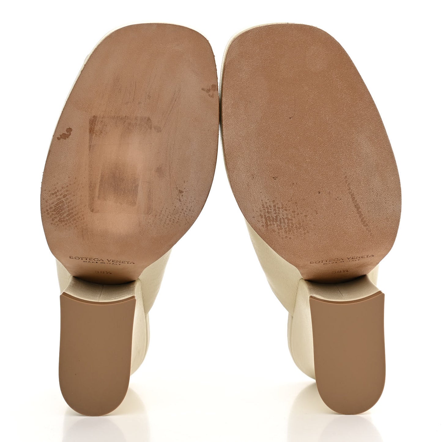 Nappa Stack Mule Sandals 38.5 Sea Salt