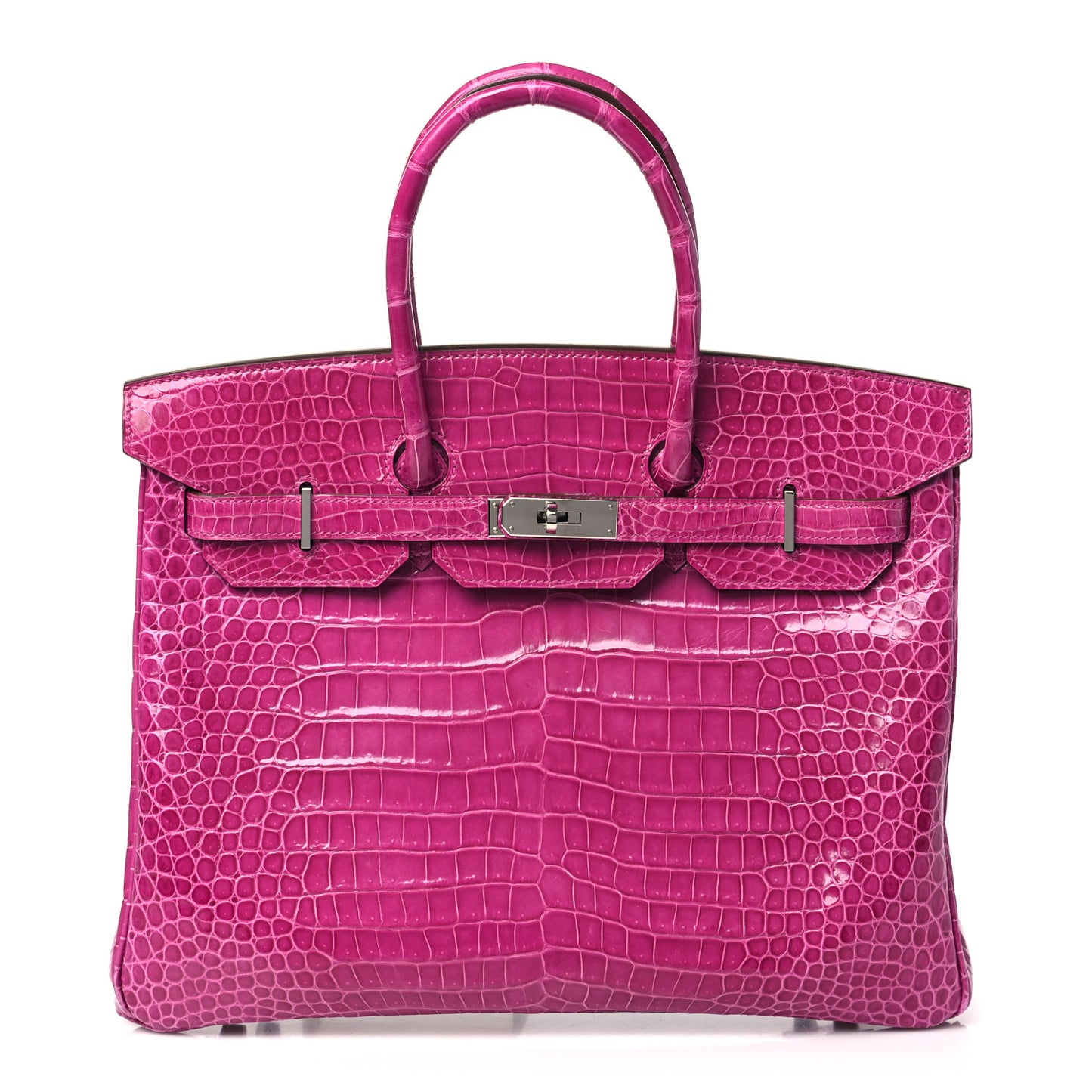 Shiny Porosus Crocodile Birkin 35 Rose Scheherazade