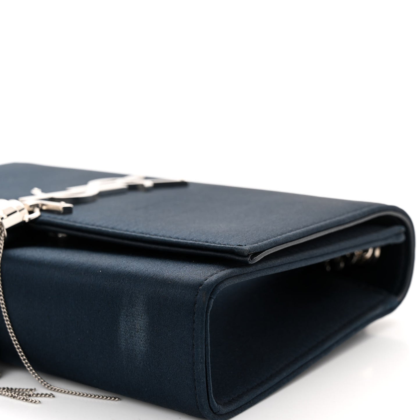 Satin Small Classic Monogram Kate Tassel Satchel Navy Blue