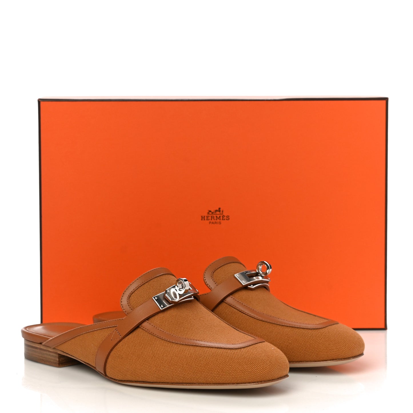 Cotton Canvas Calfskin Oz Mules 37 Naturel Beige Dore