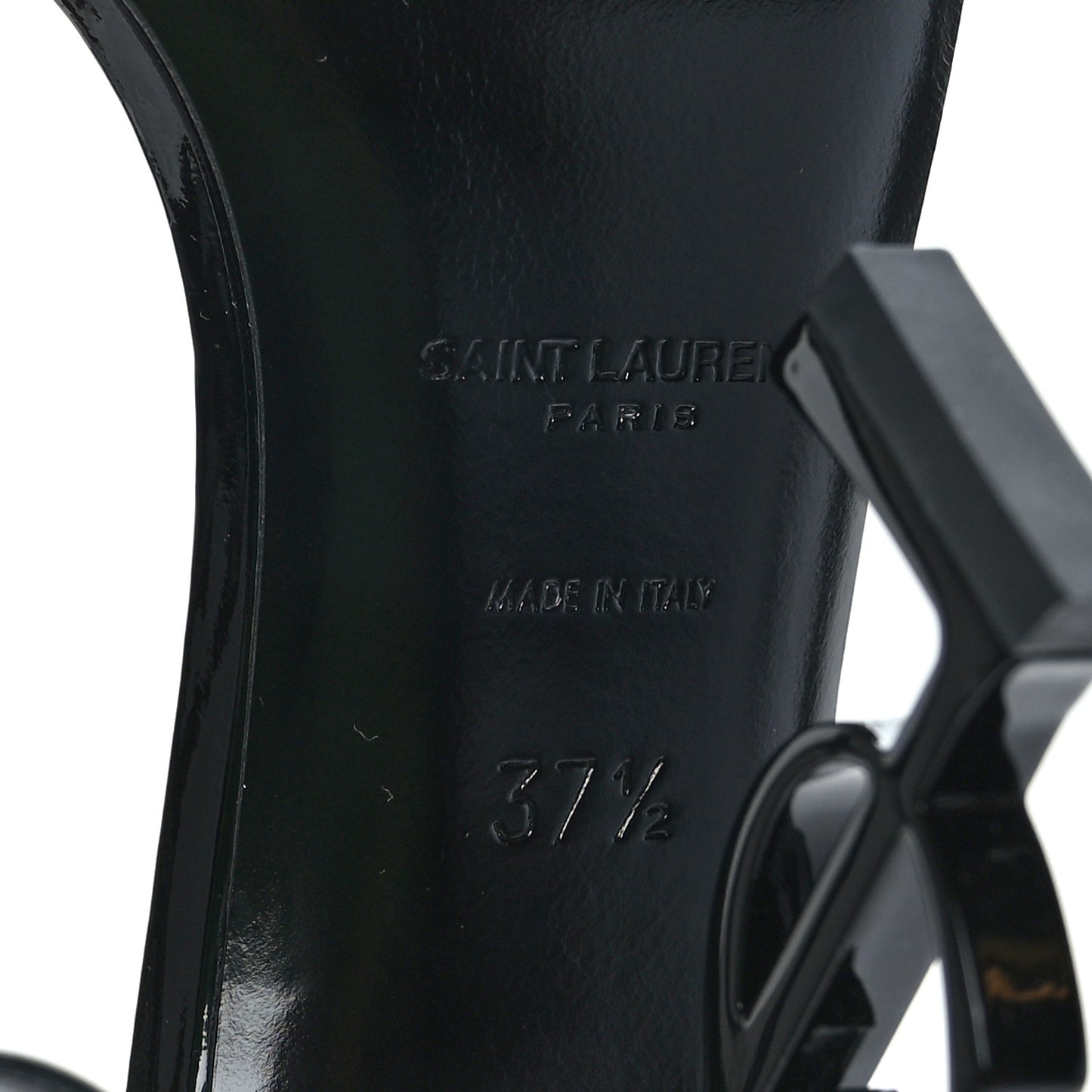 Patent Calfskin Opyum 110 Sandals 37.5 Black
