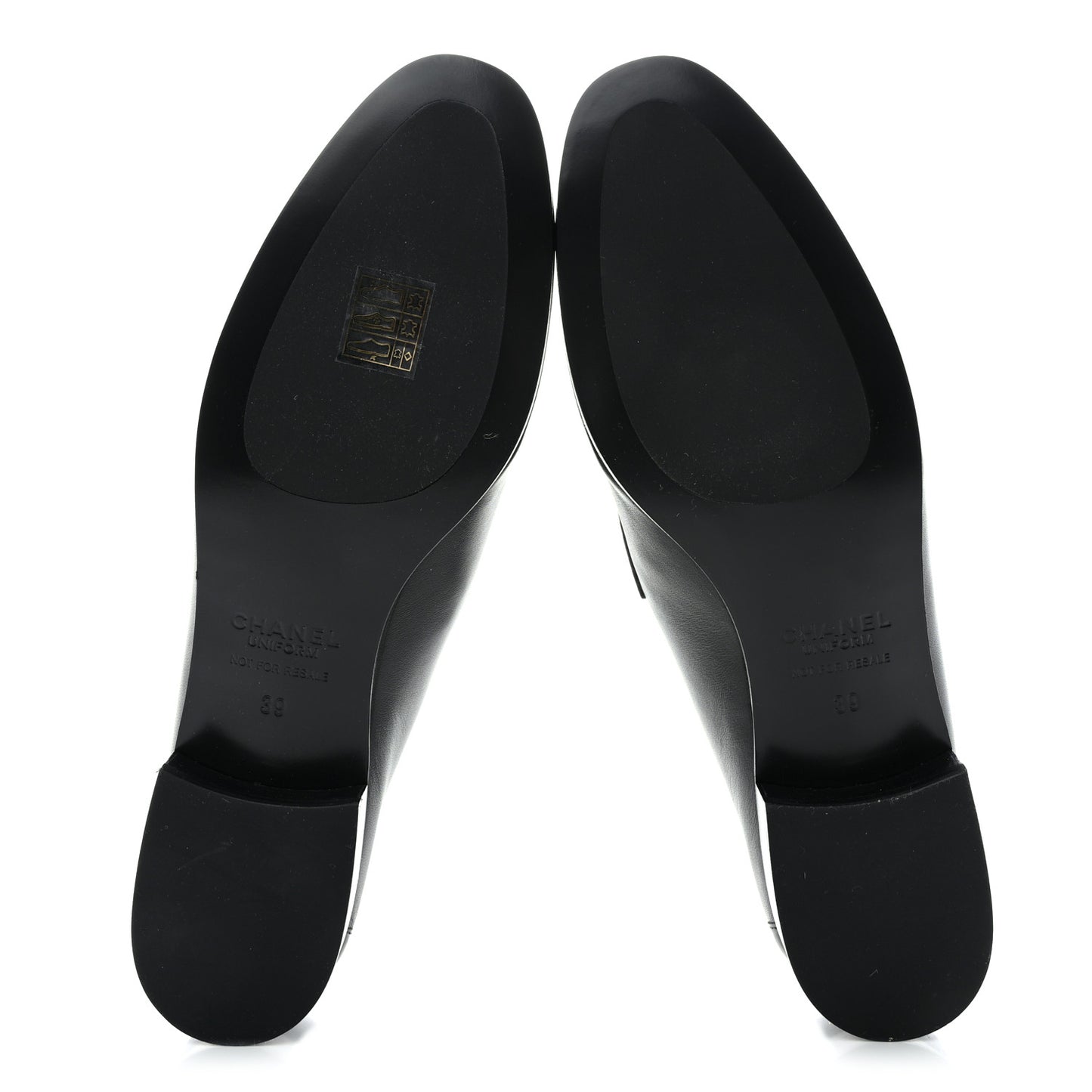 Calfskin Lambskin CC Loafers 39 Black