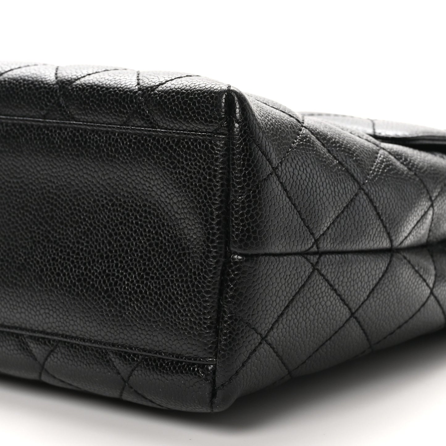 Caviar Quilted Jumbo Kelly Flap Black